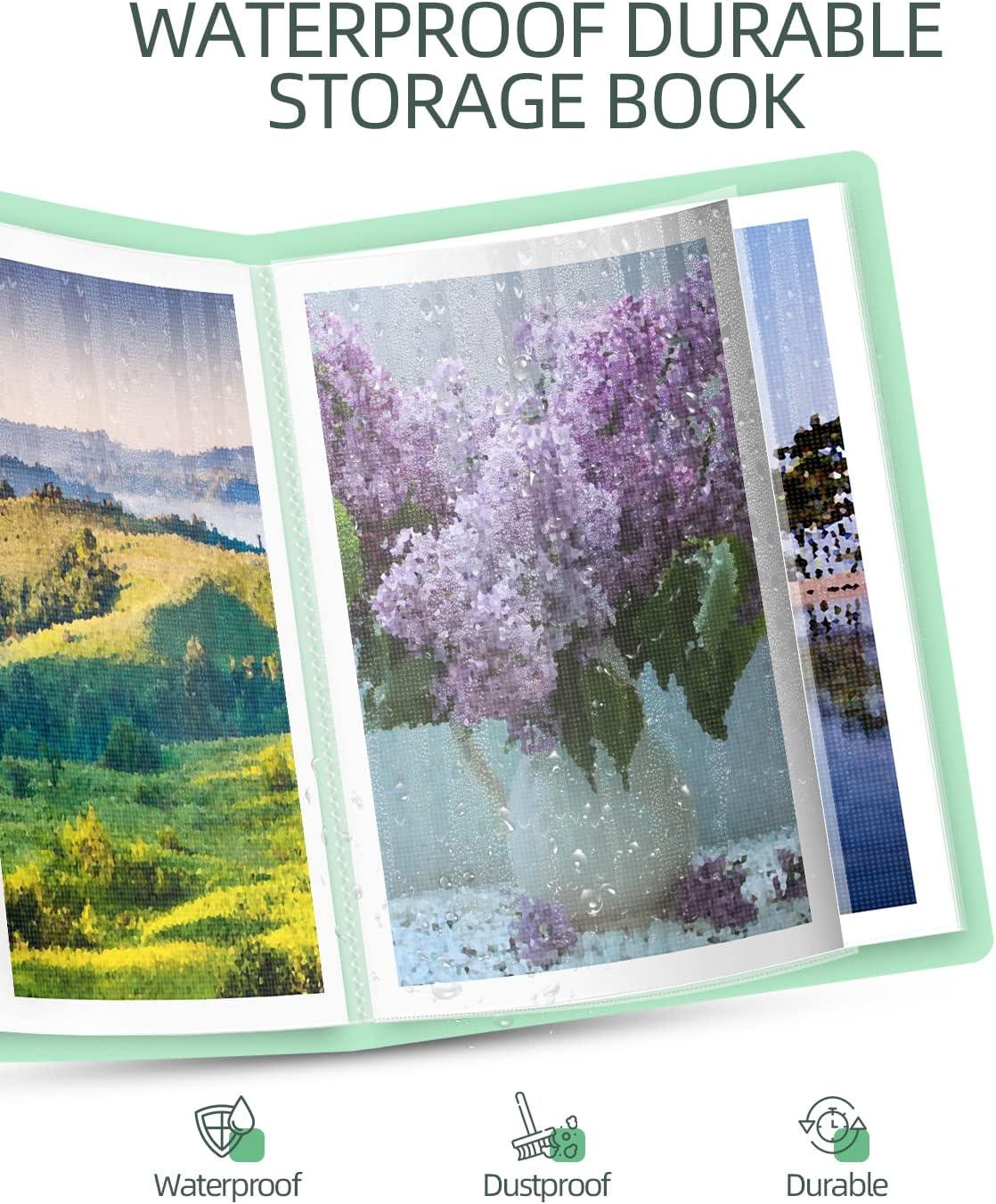 A3 Diamond Painting Storage Book for Diamond Painting Kits, 30 Pages Diamond  Art Storage Presentation Book for 60 Diamond Painting Pics, Diamond  Painting Portfolio Folder for Artwork, 16.5x12.1in Green A3 - 16.5 x 12.1 in