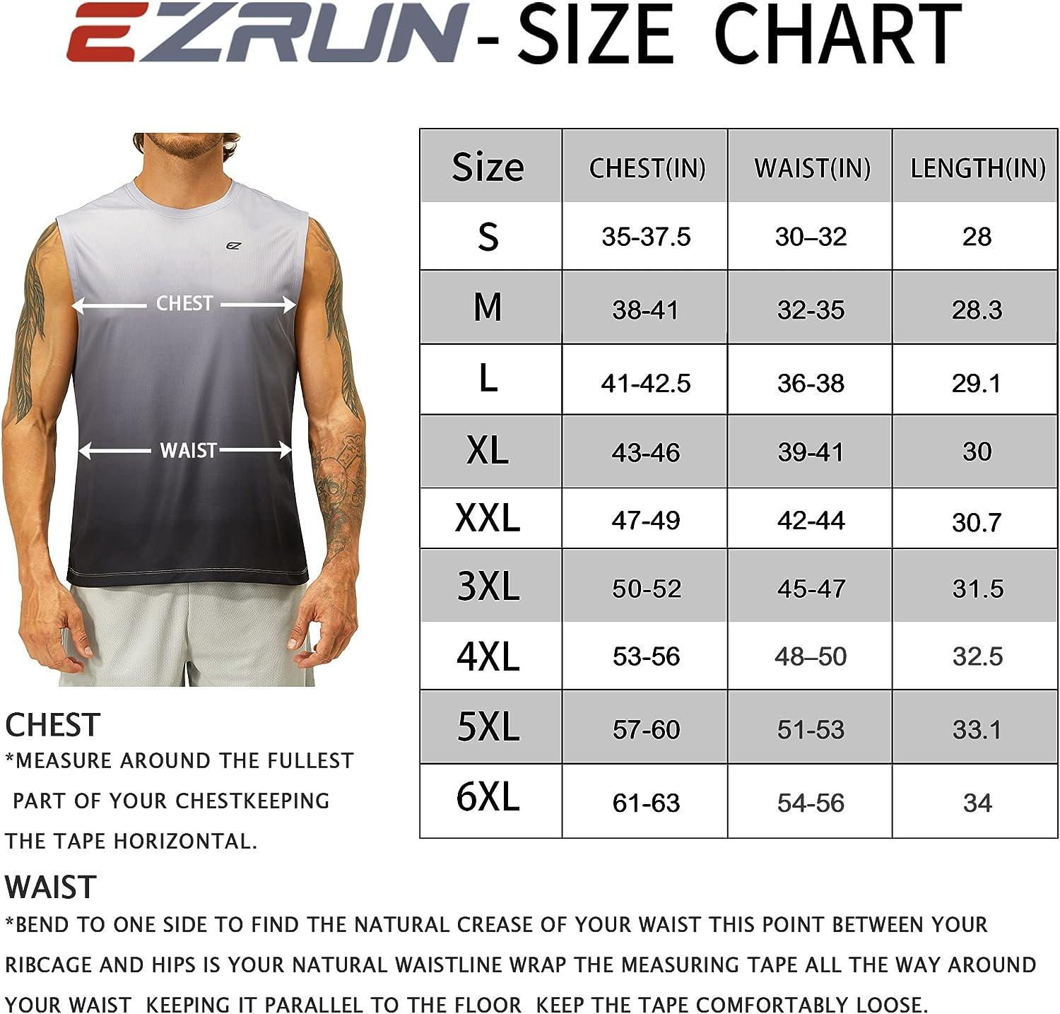 EZRUN Men's Sleeveless Shirt Quick Dry Workout Swim Shirt Gym