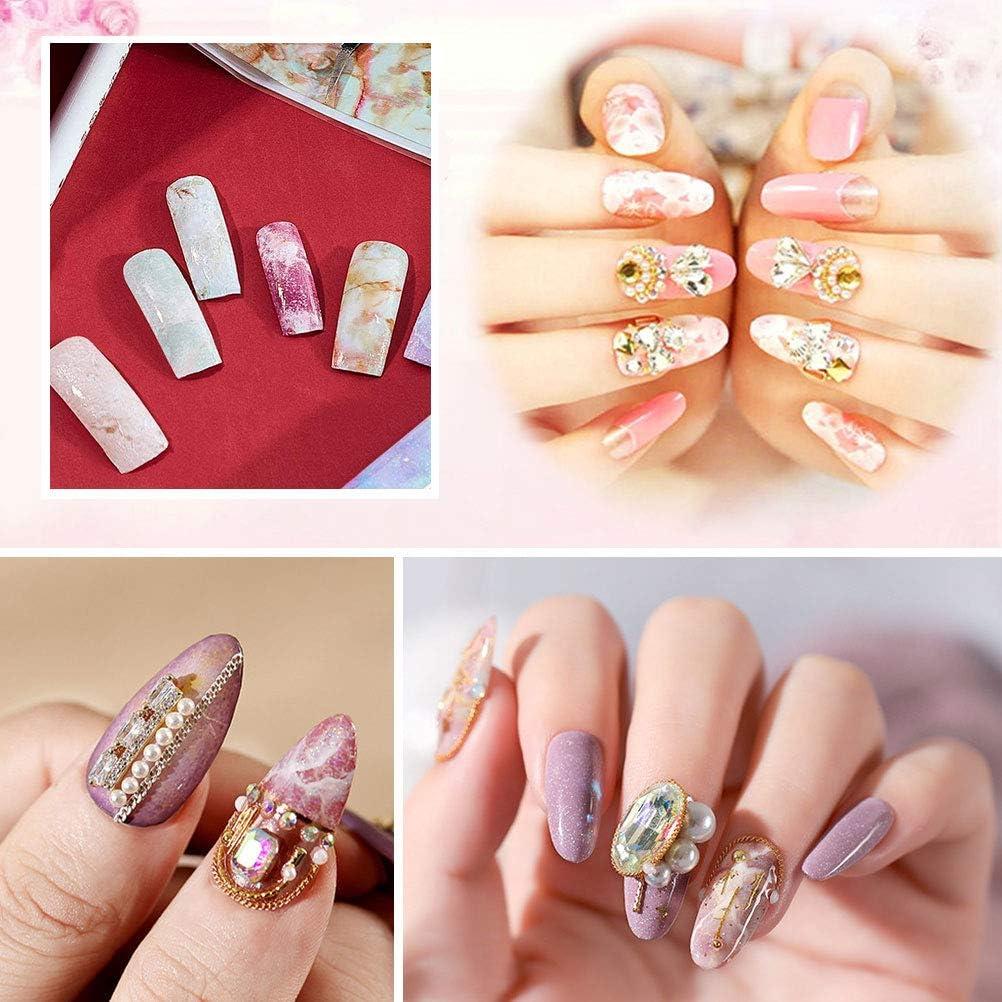 Marble Nail Foil Transfer Sticker 10 Roll Colorful Marble Nail Art