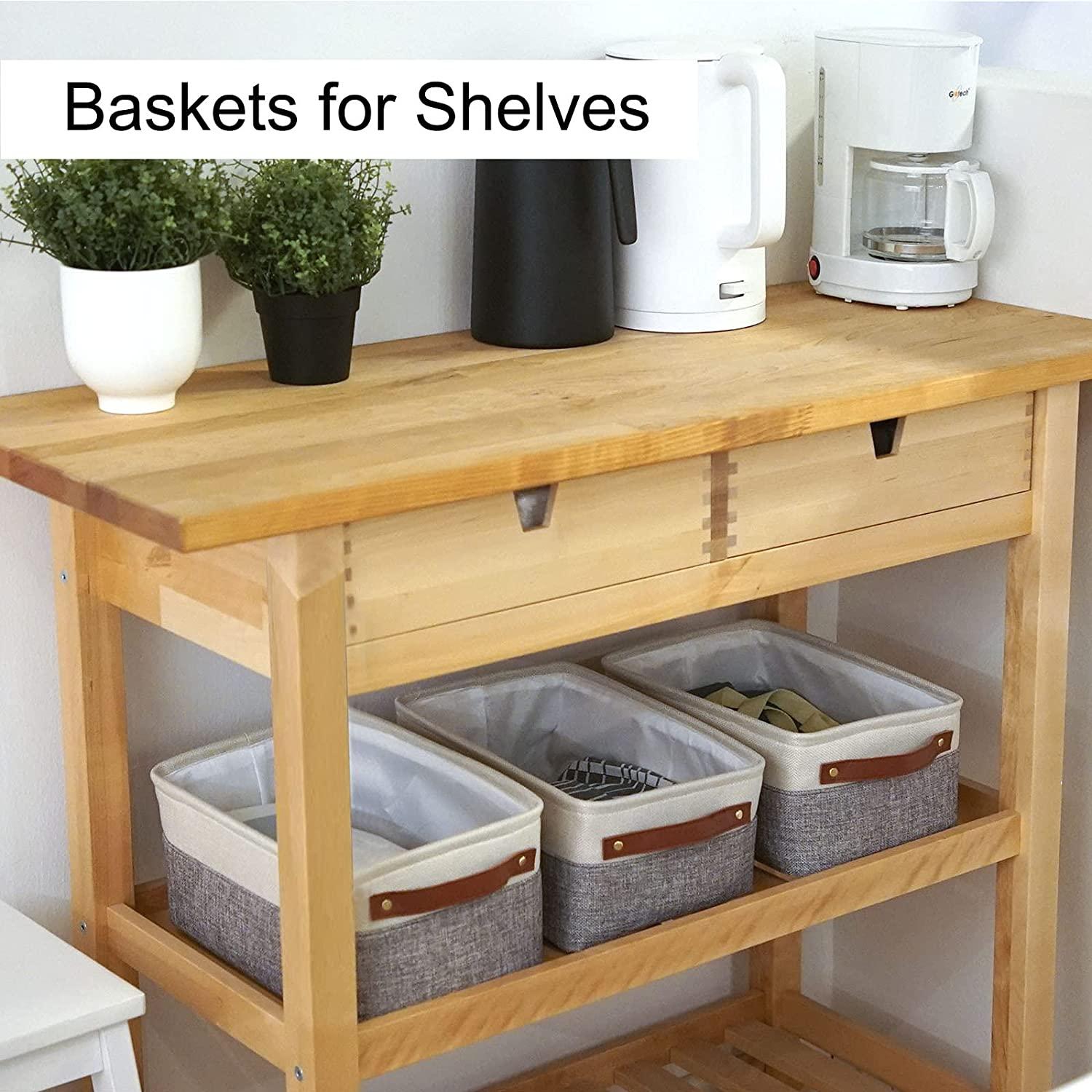 HNZIGE Small Storage Baskets for Organizing(6 Pack) Fabric Baskets
