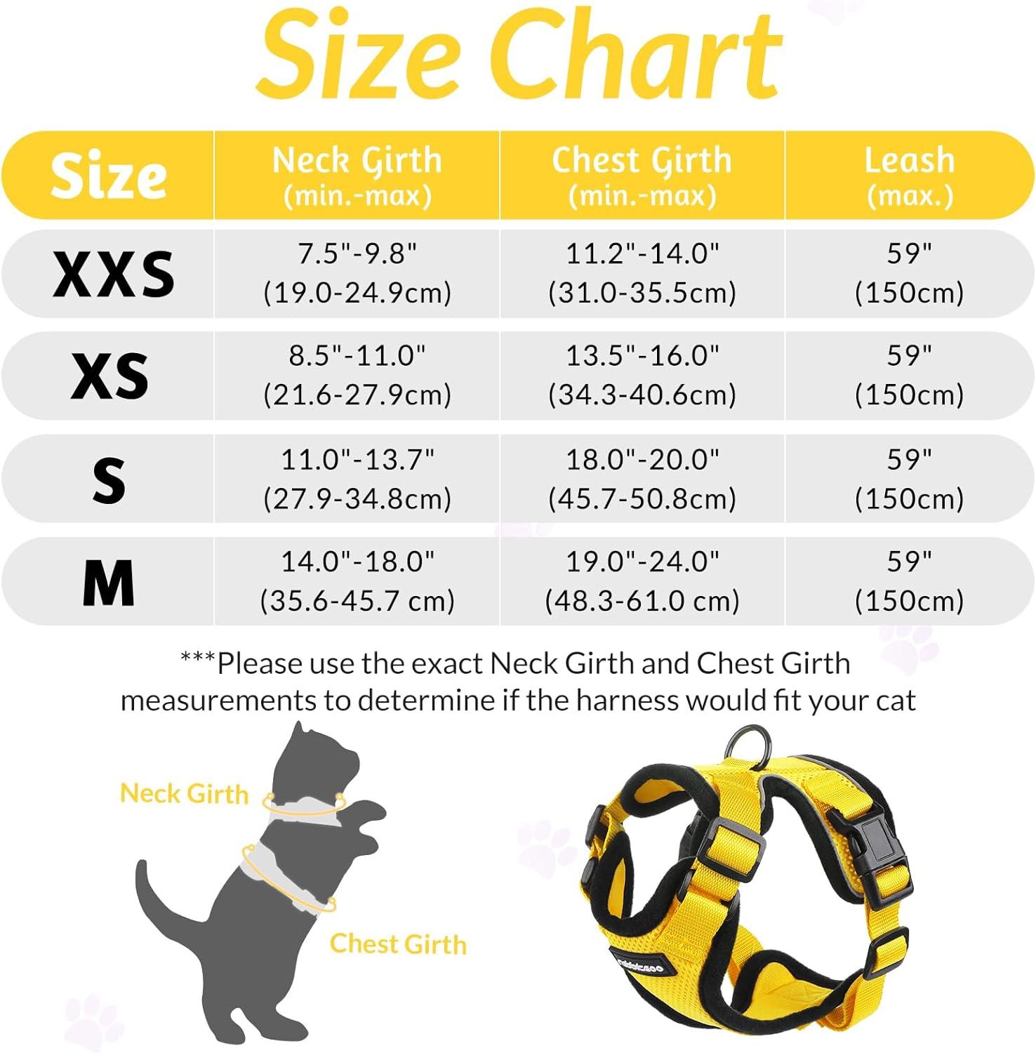 Rabbitgoo Cat Dishes & Harness Set Durable Cat Chest Harness with