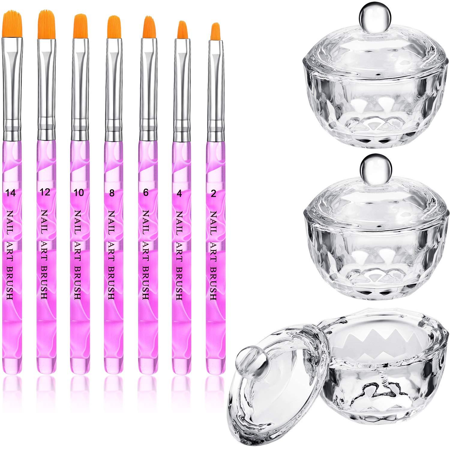 Nail Art Brush Cleaner Cup Tip Brushes Holder Remover Cup UV Gel Pen Polish  Removal Cleanser Cup Immersion Glass Pot With Lid