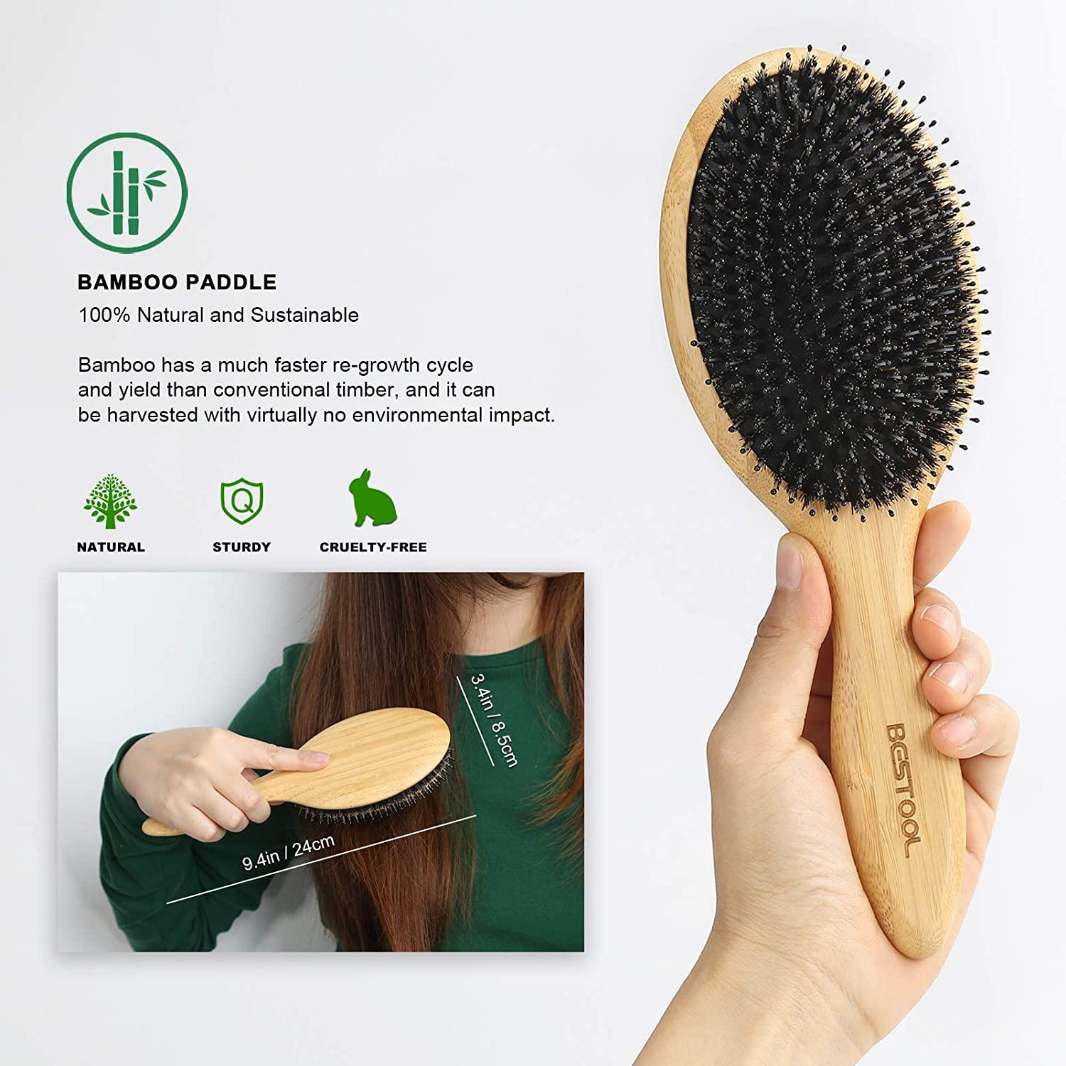 BESTOOL Hair Brush, Boar Bristle Hair Brushes for Women men Kid, Boar &  Nylon Bristle Brush for Wet/Dry Hair Smoothing Massaging Detangling,  Everyday Brush Enhance Shine & Health