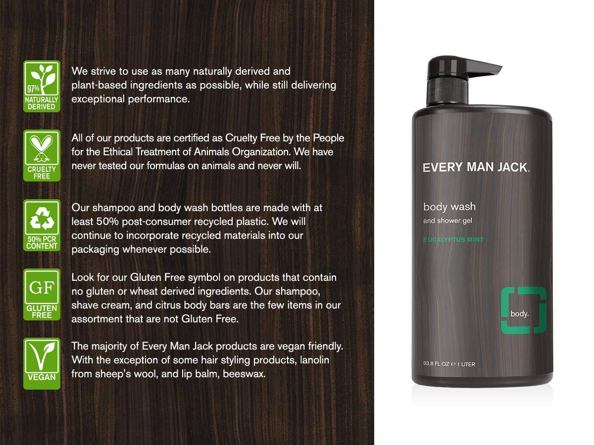 Every Man Jack Body Wash, Eucalyptus Mint, 33.8Ounce