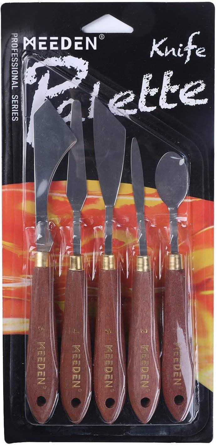 MEEDEN 5Piece Painting Knife Set, Versatile Stainless Steel Spatula Palette Knives Painting