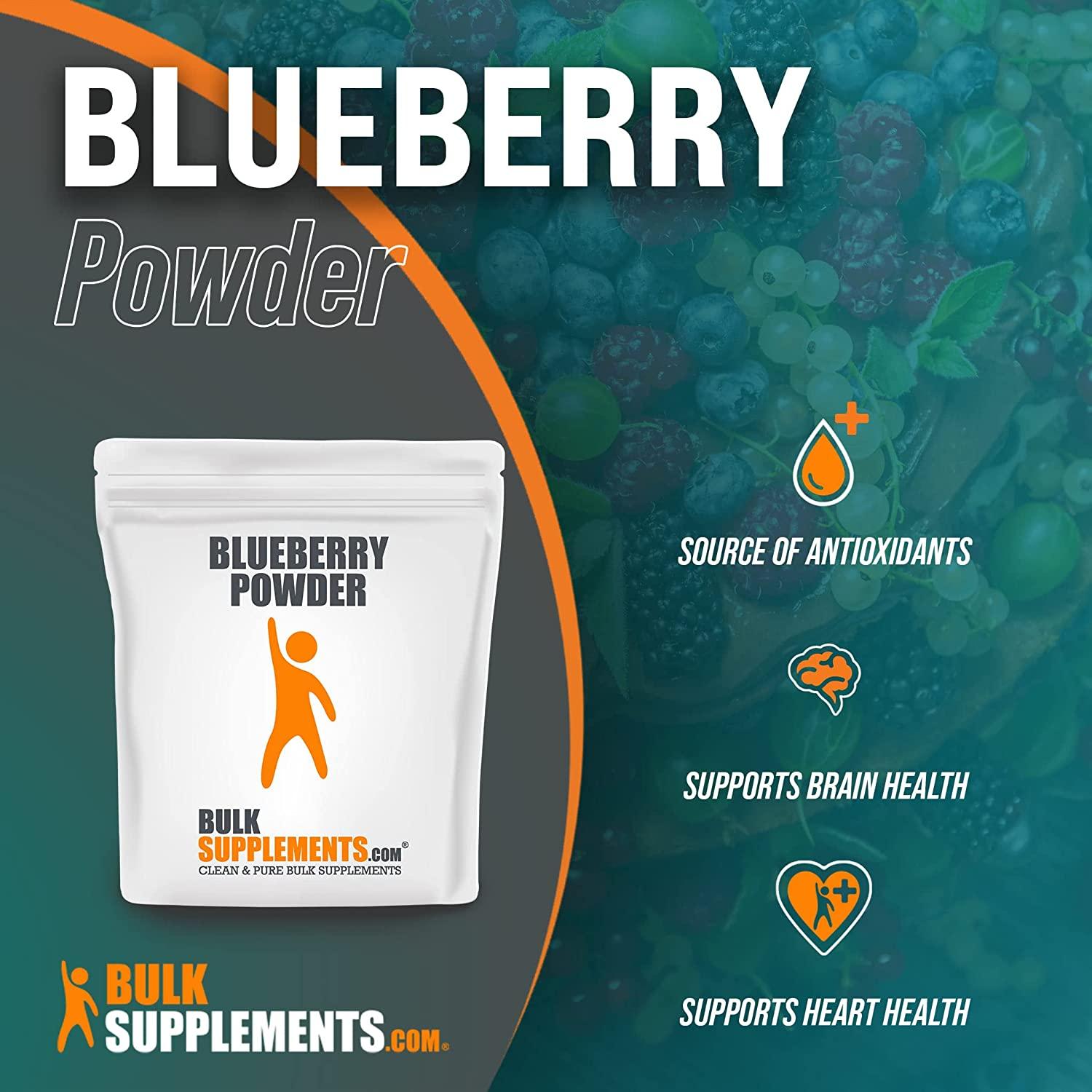 BulkSupplements Wild Blueberry Powder 500g Anthocyanin Supplement for