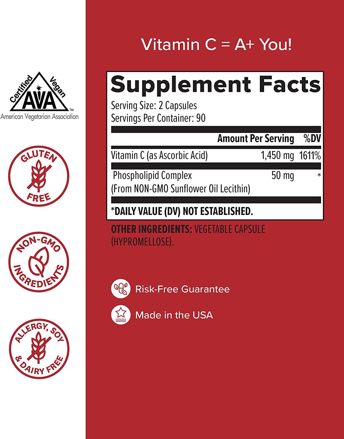 Zenwise Health Liposomal Vitamin C 1000 mg 180 Vegetarian Capsules