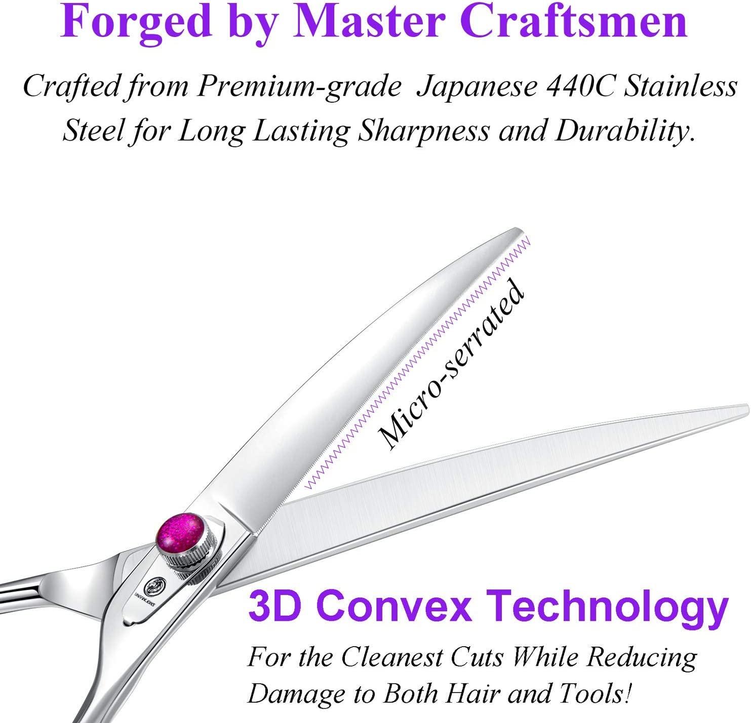 Dog Grooming Scissors Shears Professional Straight, Curved Hair Cutting