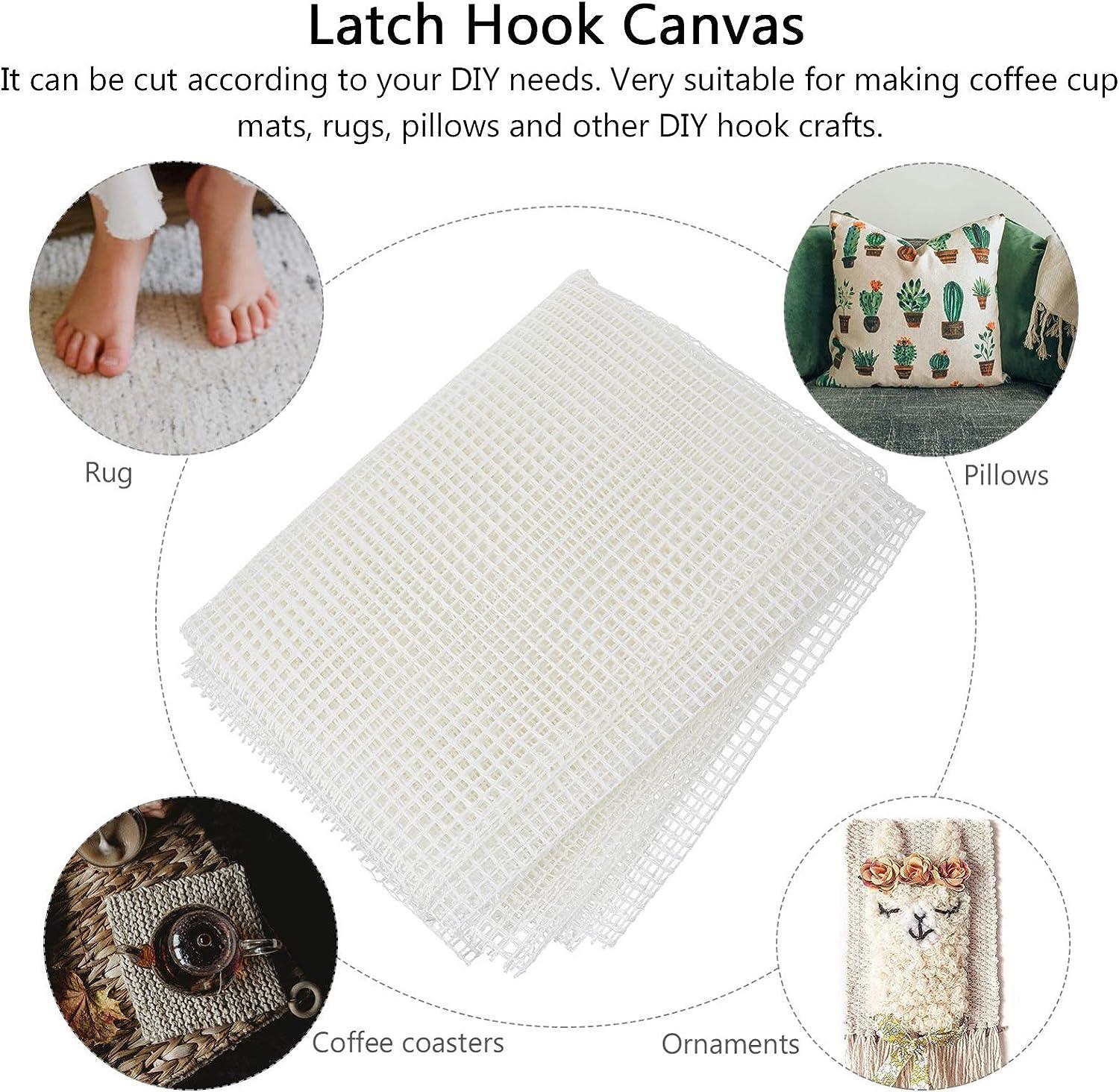 FANDGOK 29.5.x19.7 inch Blank Rug Hooking Mesh Canvas Latch Hook Rug Making Carpet Tapestry DIY Kit Tool for Embroidery Crafts Decora