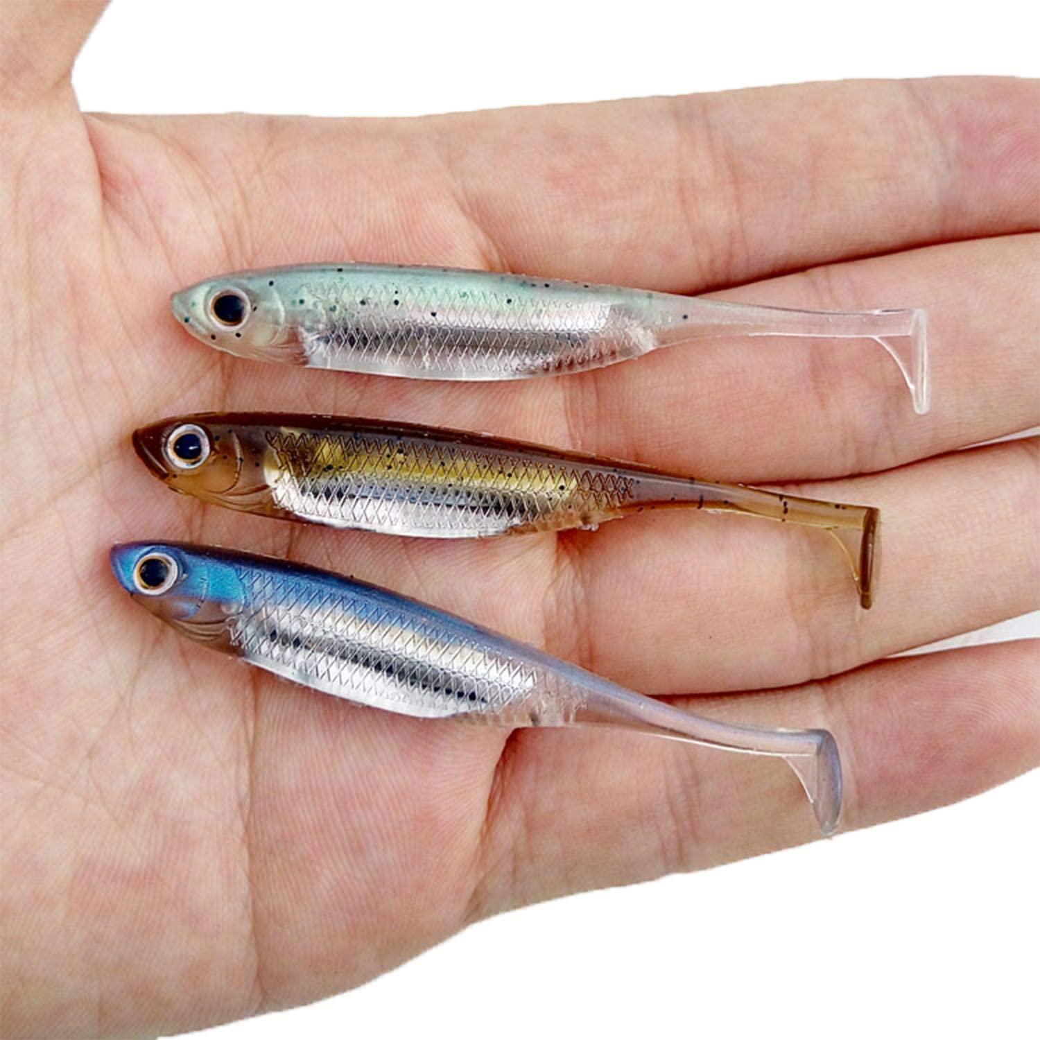 QualyQualy Soft Plastic Swimbait Paddle Tail Shad Lure Soft Bass Shad Bait  Shad Minnow Paddle Tail Swim Bait for Bass Trout Walleye Crappie 2.75in  3.14in 3.94in 5in 1# 2.75in - 6Pcs