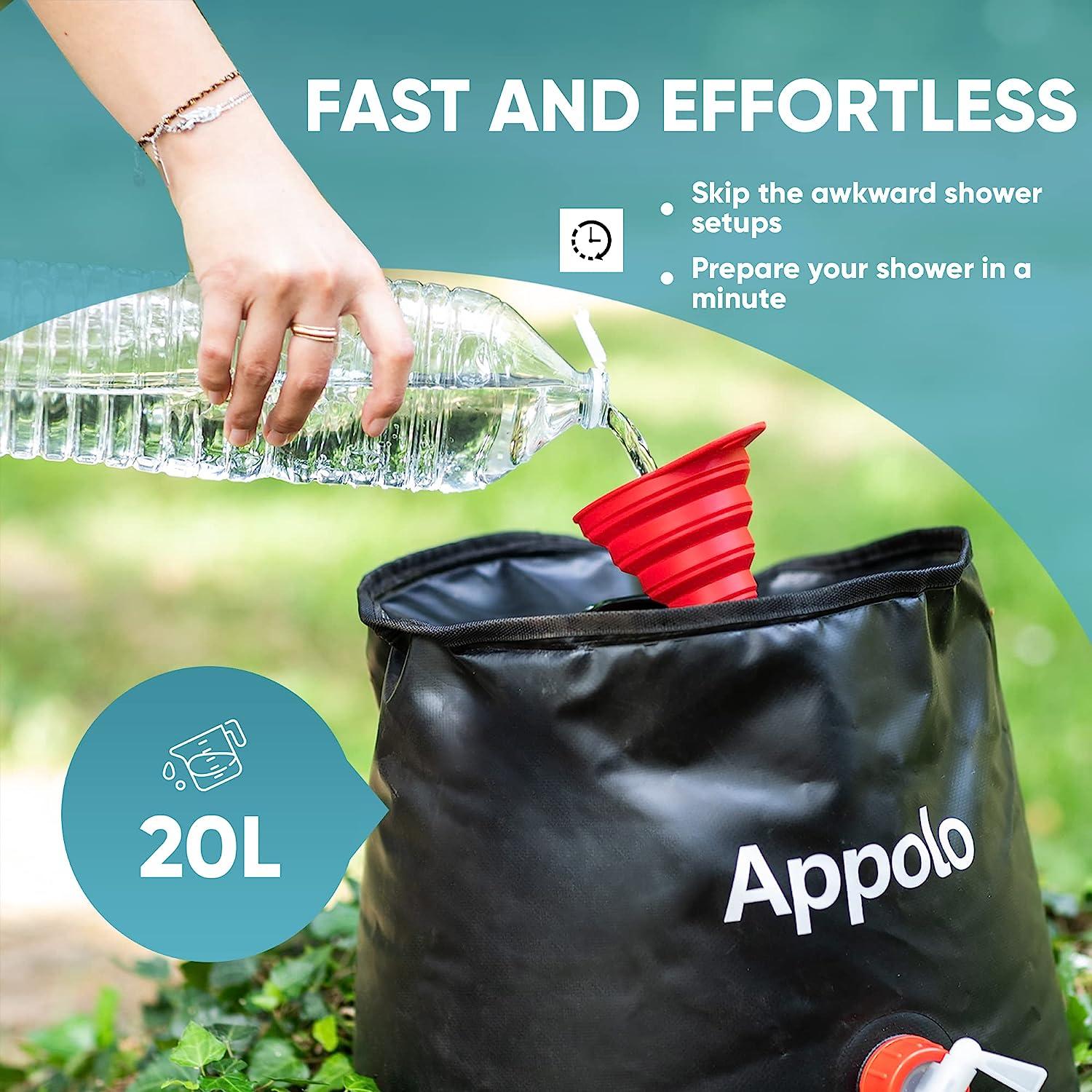 Solar Shower Bag for Camping 5 GALLONS 20L Camping Shower with