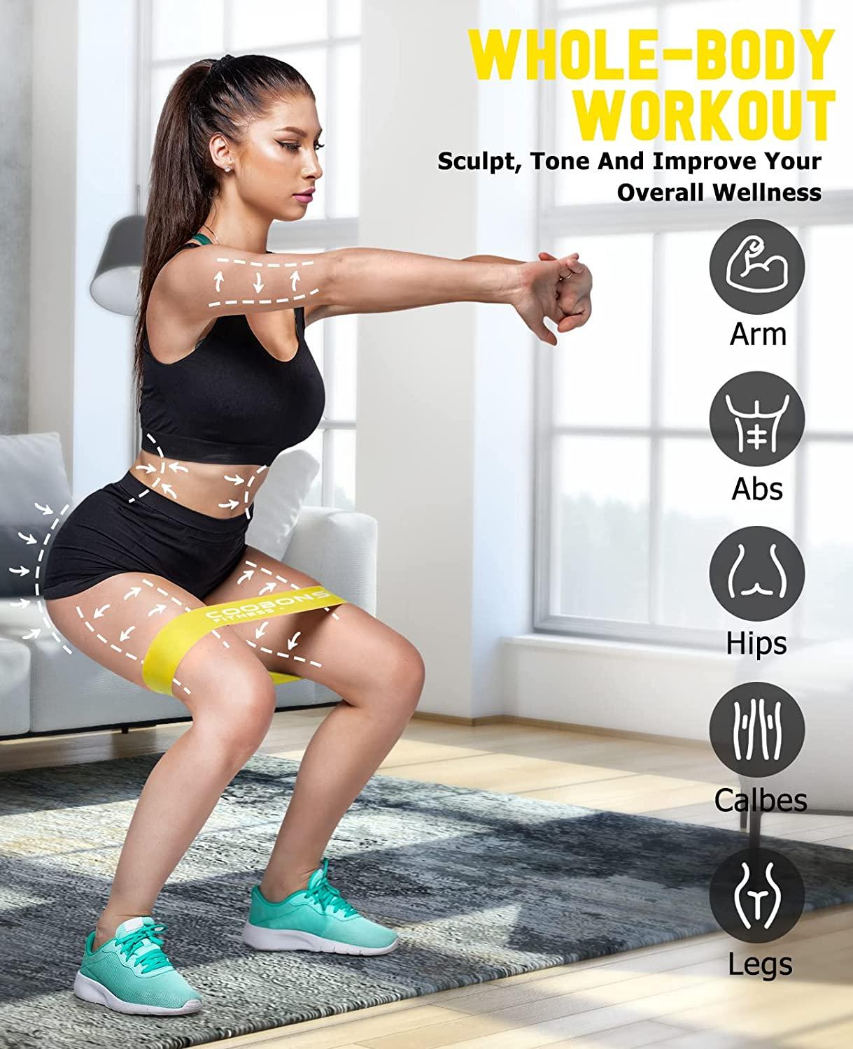 Resistance Bands for Legs and Booty - Exercise Bands Set Women/Men, Stretch  Bands, Workout Bands with Instruction Guide and Carry Bag, for Glute Lift,  Thigh, Squat, at Home Fitness or Gym 