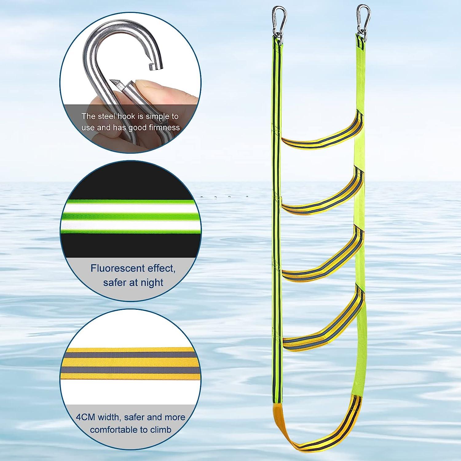 5 Step Portable Boat Rope Ladder Extension Marine Swim Boarding