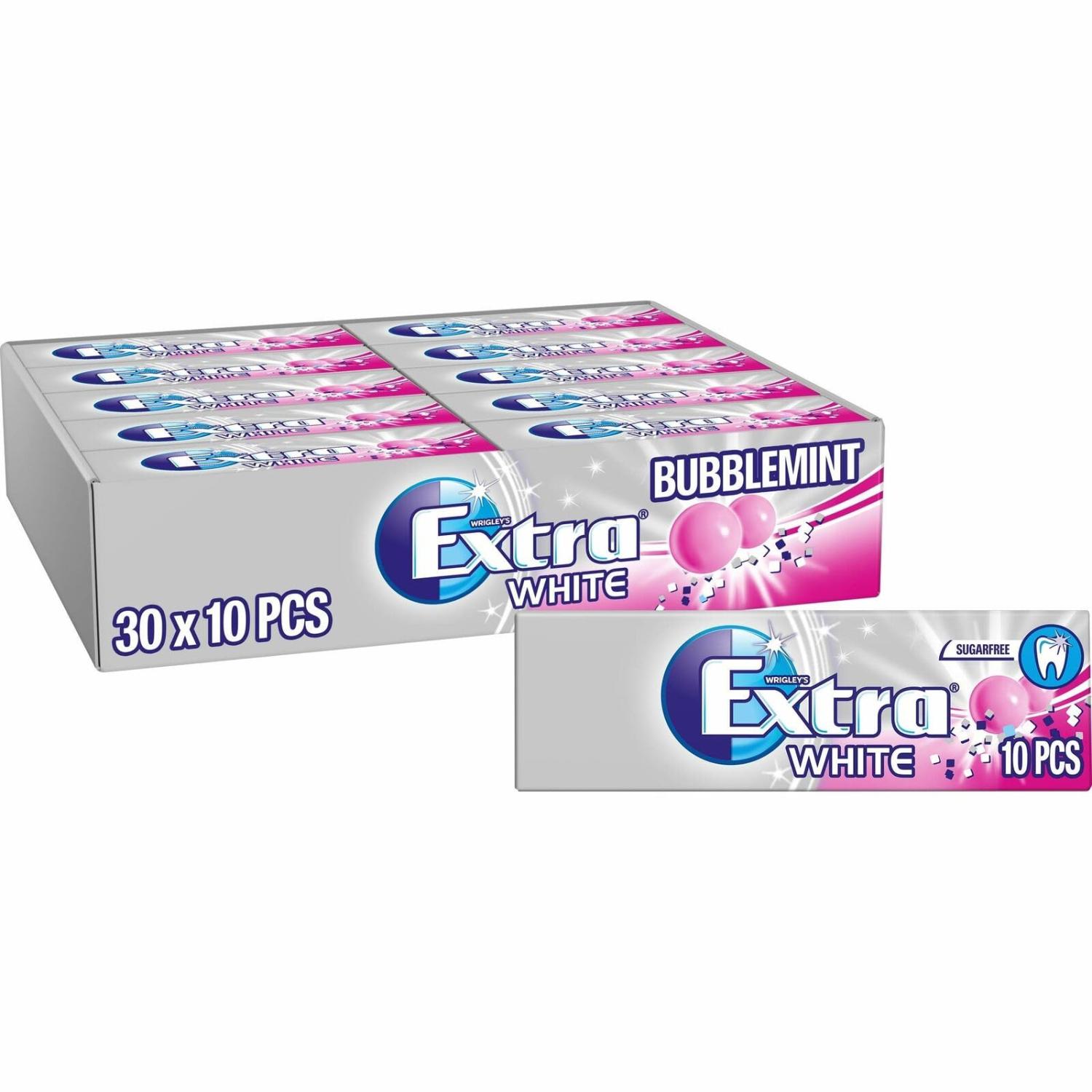 Wrigley's Extra White Bubblemint Sugarfree Chewing Gum Bubblemint Flavour With Xylitol Oral