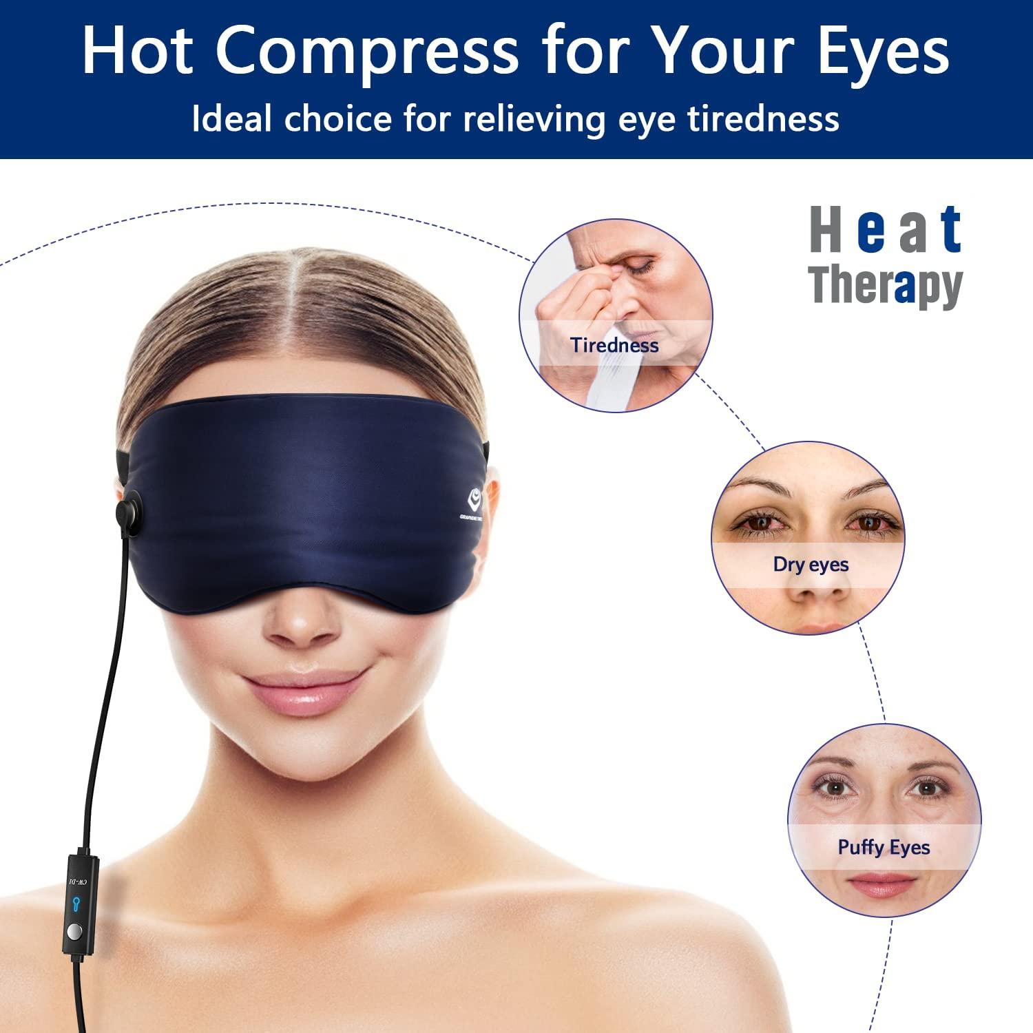 Heated Eye Mask, Warm Eye Compress Mask for Dry Eyes,100 Silk Sleep