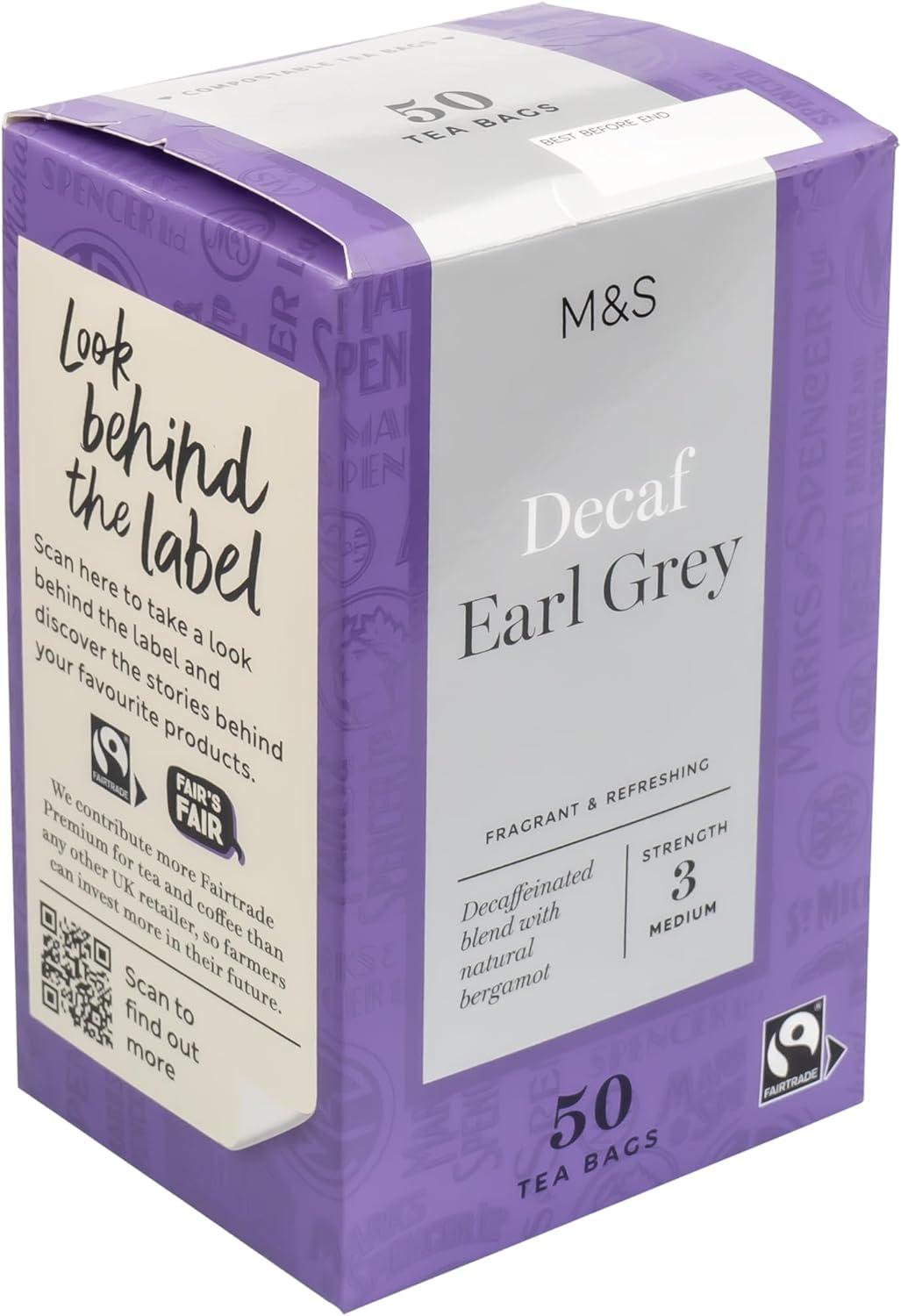 M&S Marks & Spencer Decaf Earl Grey Teabags 100 Bags (2 x 50pk