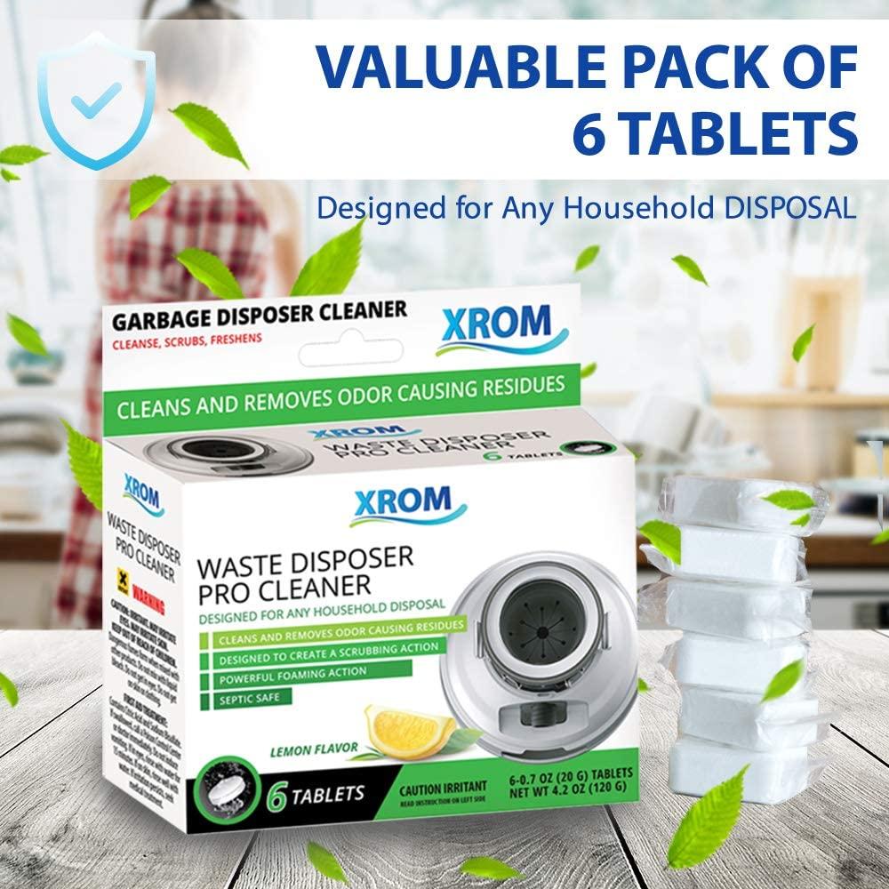 XROM Natural Garbage Disposal Cleaner and Deodorizer 6 Ct, Lemon