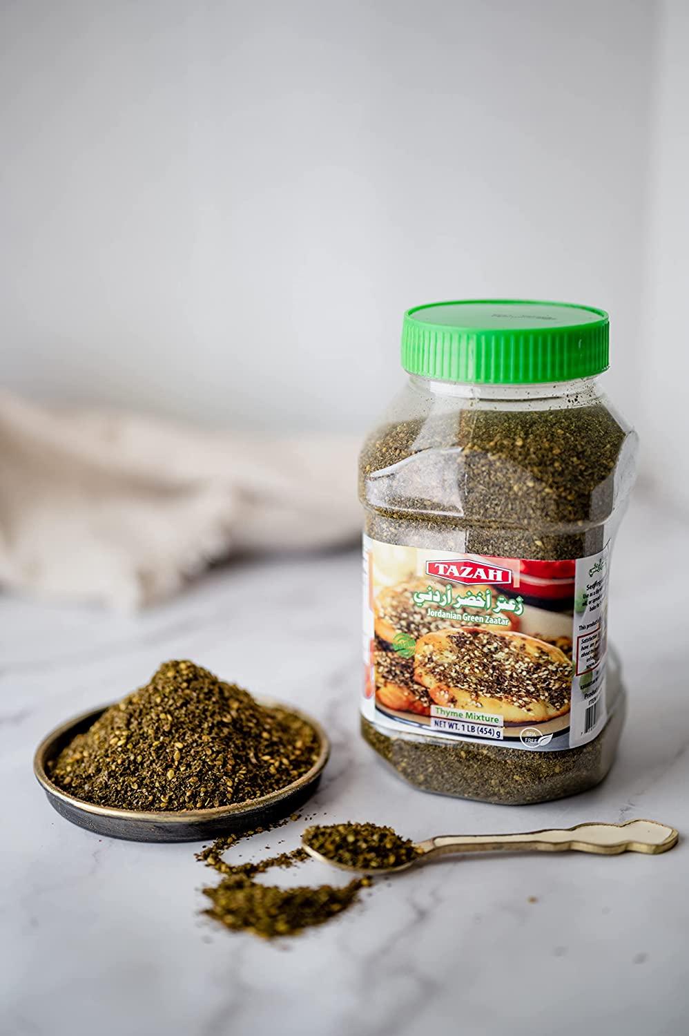 Tazah Zaatar 16oz Jordanian Zatar Spice Blend Thyme Mixture Green