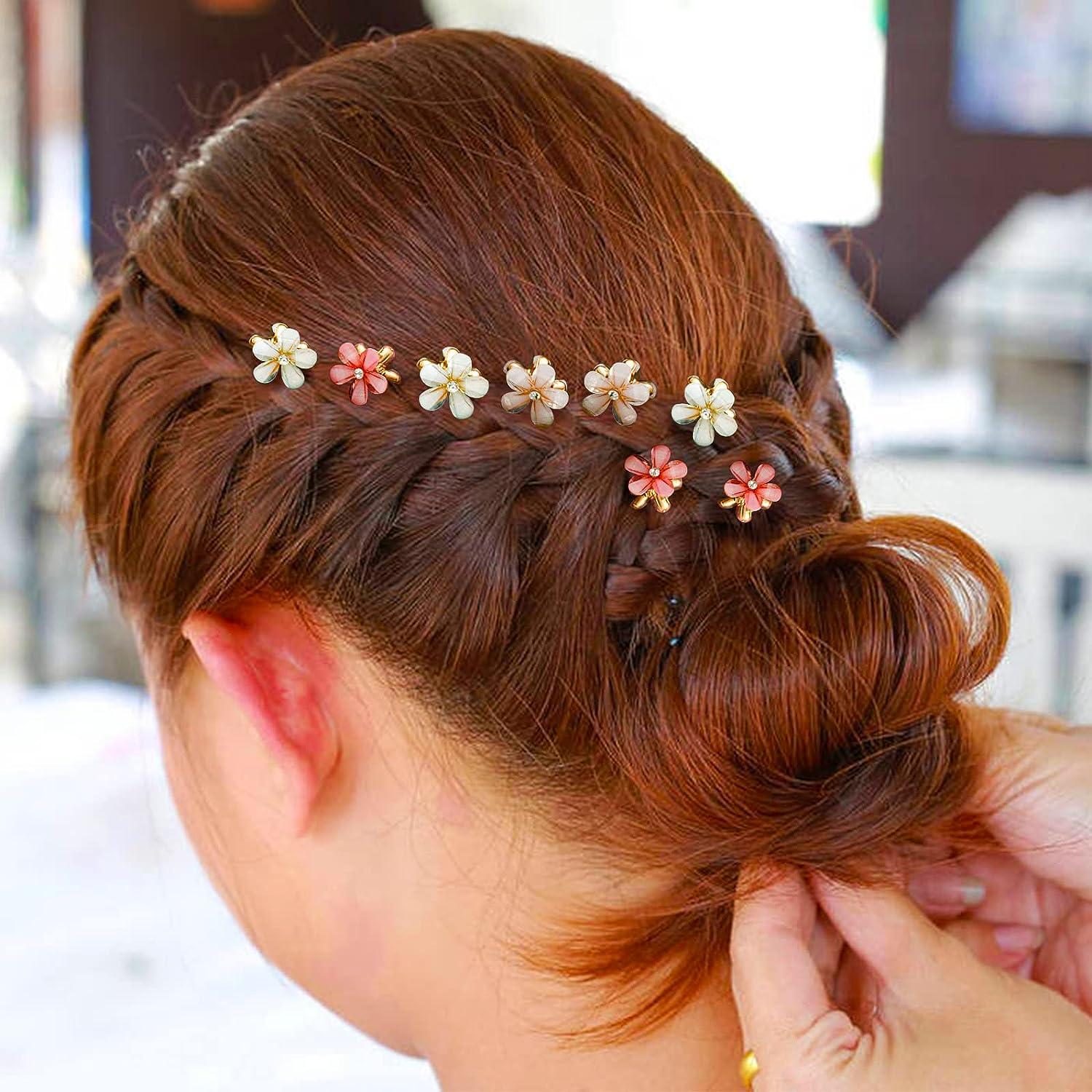 12pcs Hair Clips in 3 Colours Tiny Claw Clips for Girls Flower Hair