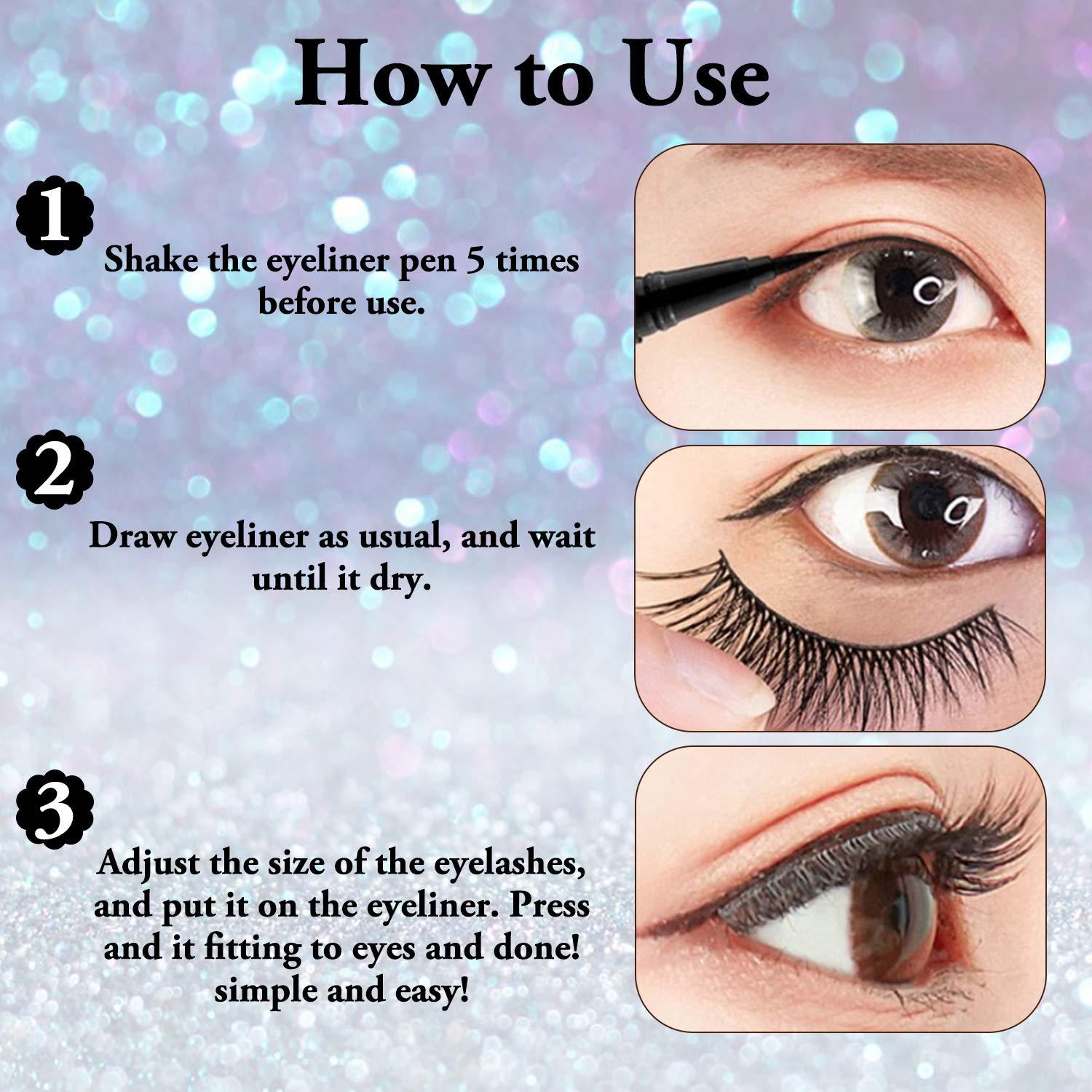 2021 Diamond Selfadhesive Eyeliner Pen, 2 in 1 Magic Lash Liner Glue