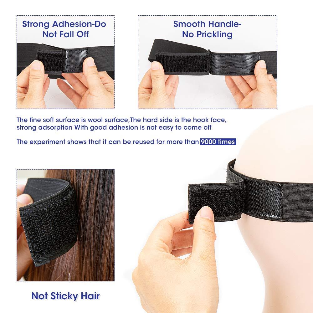 Elastic Band for Wigs 3.5Cm Edges Bands with Velco Ends 2PCS Adjustable  Elastic Band for Wigs Elastic Headband Edge Laying Band For Baby Hair  Closure Frontal Wigs 1.37 Inch (Pack of 2)