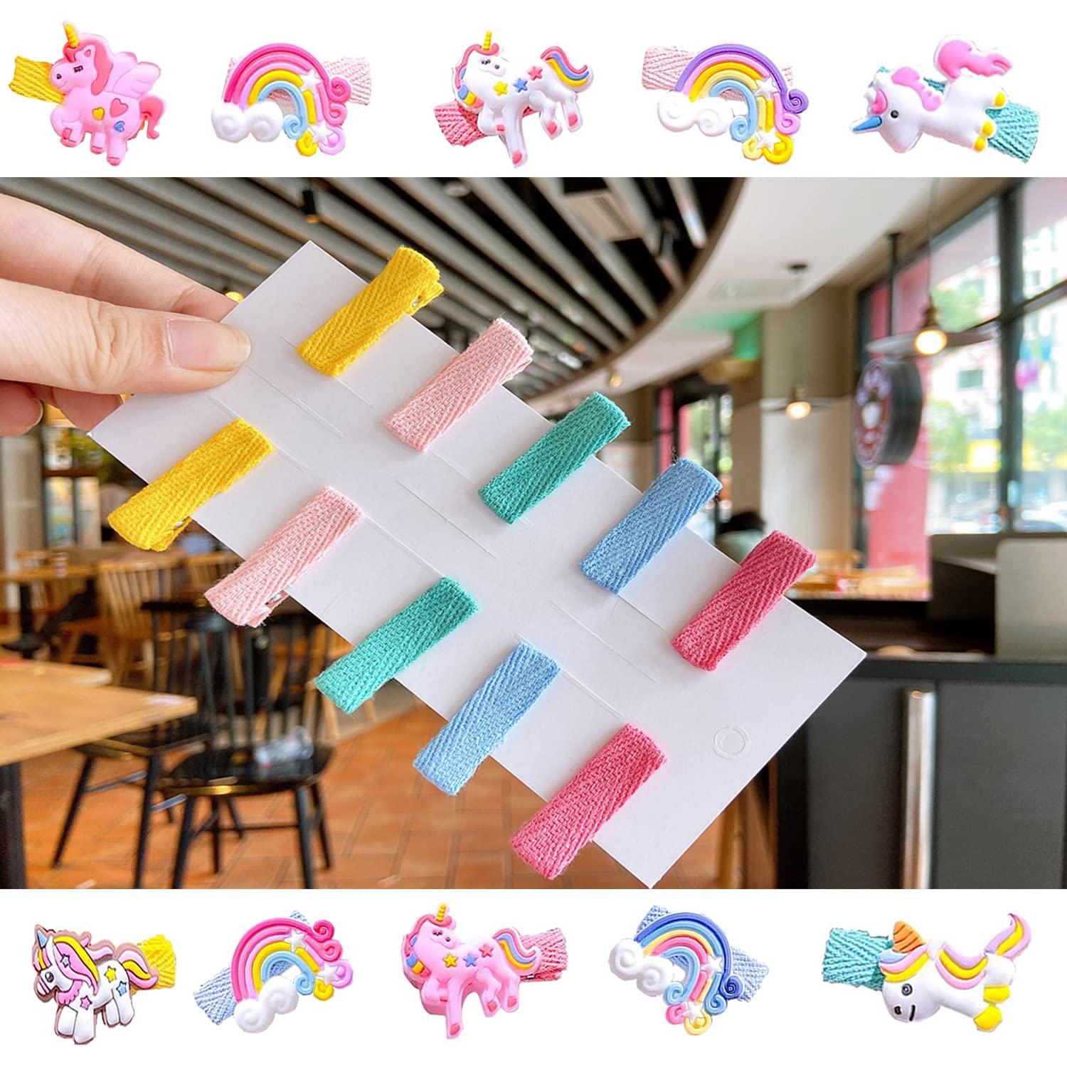 Hair Clips for Girls 10 Pcs Cute Animals Unicorn Horses Hair Accessories  Colourful Barrettes Hair Pins for Kids Baby Little Girls Children Birthday  Christmas Day Gift L (Pack of 10) A