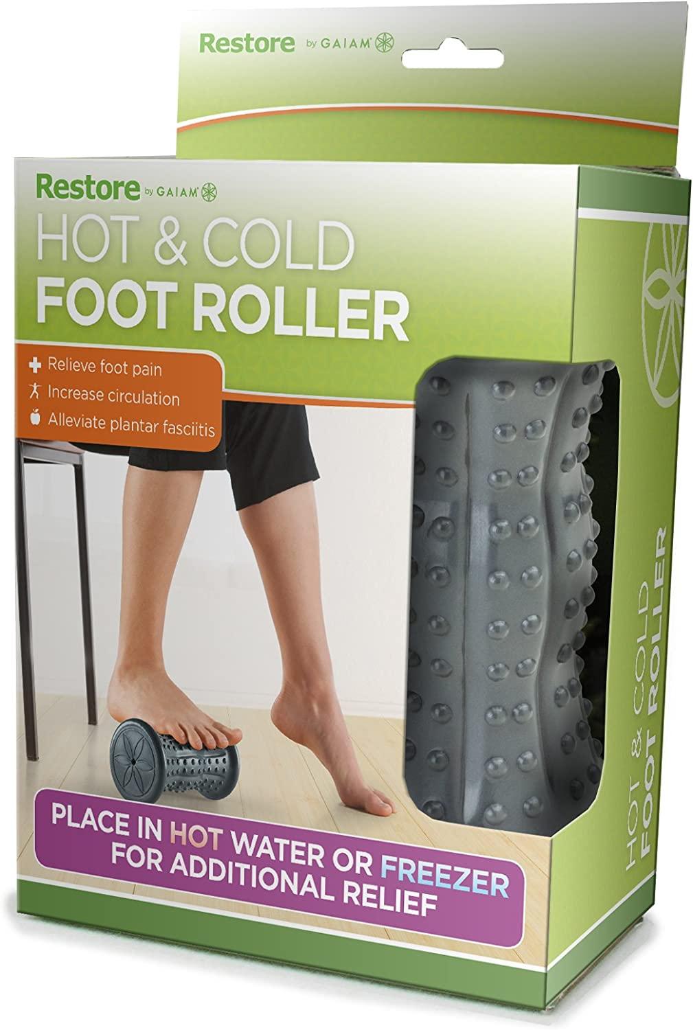 Gaiam Restore Hot/Cold Foot Massage Roller Soothe Aches and Pains