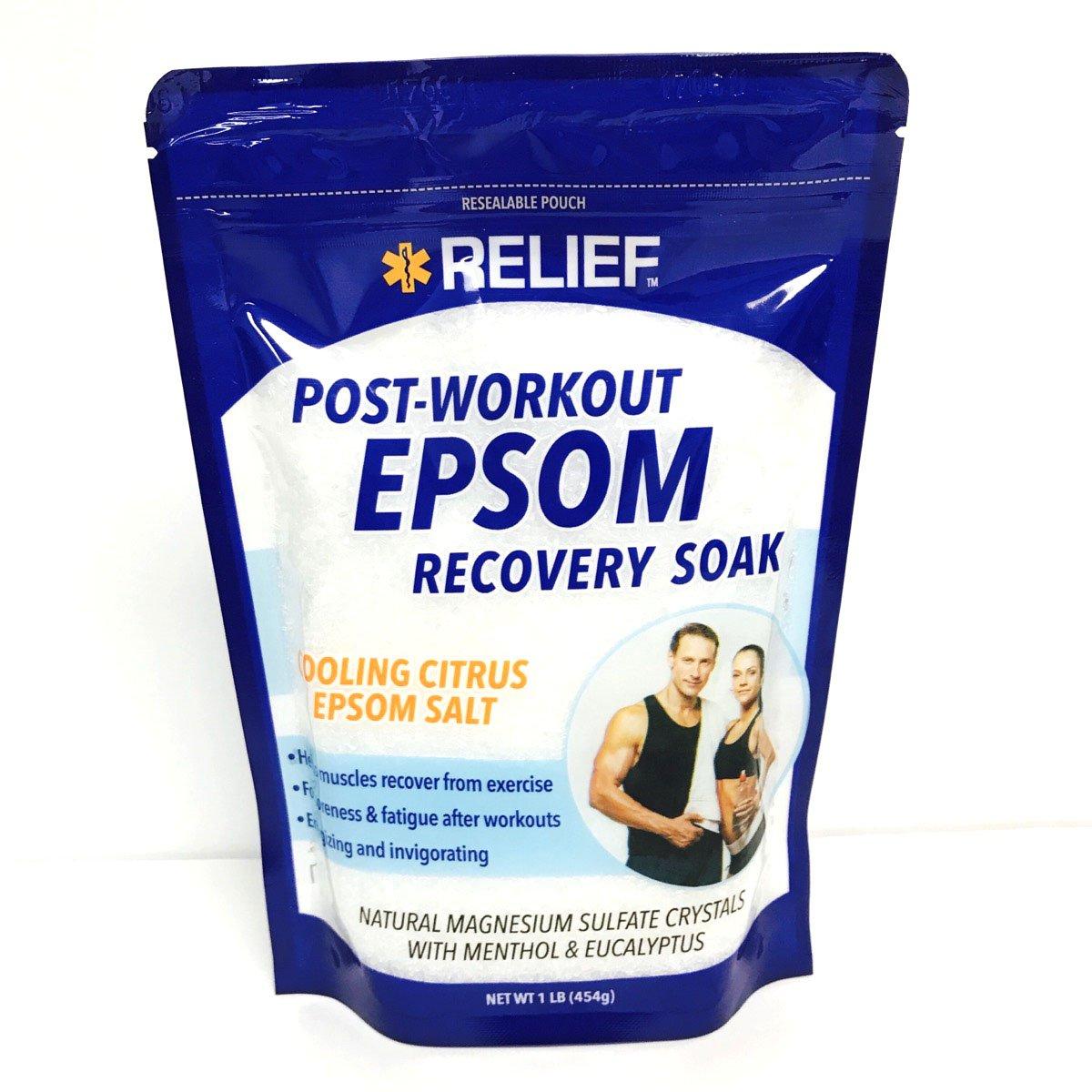 Post Workout Epsom Recovery Soak Fast Muscle Relief 16 oz