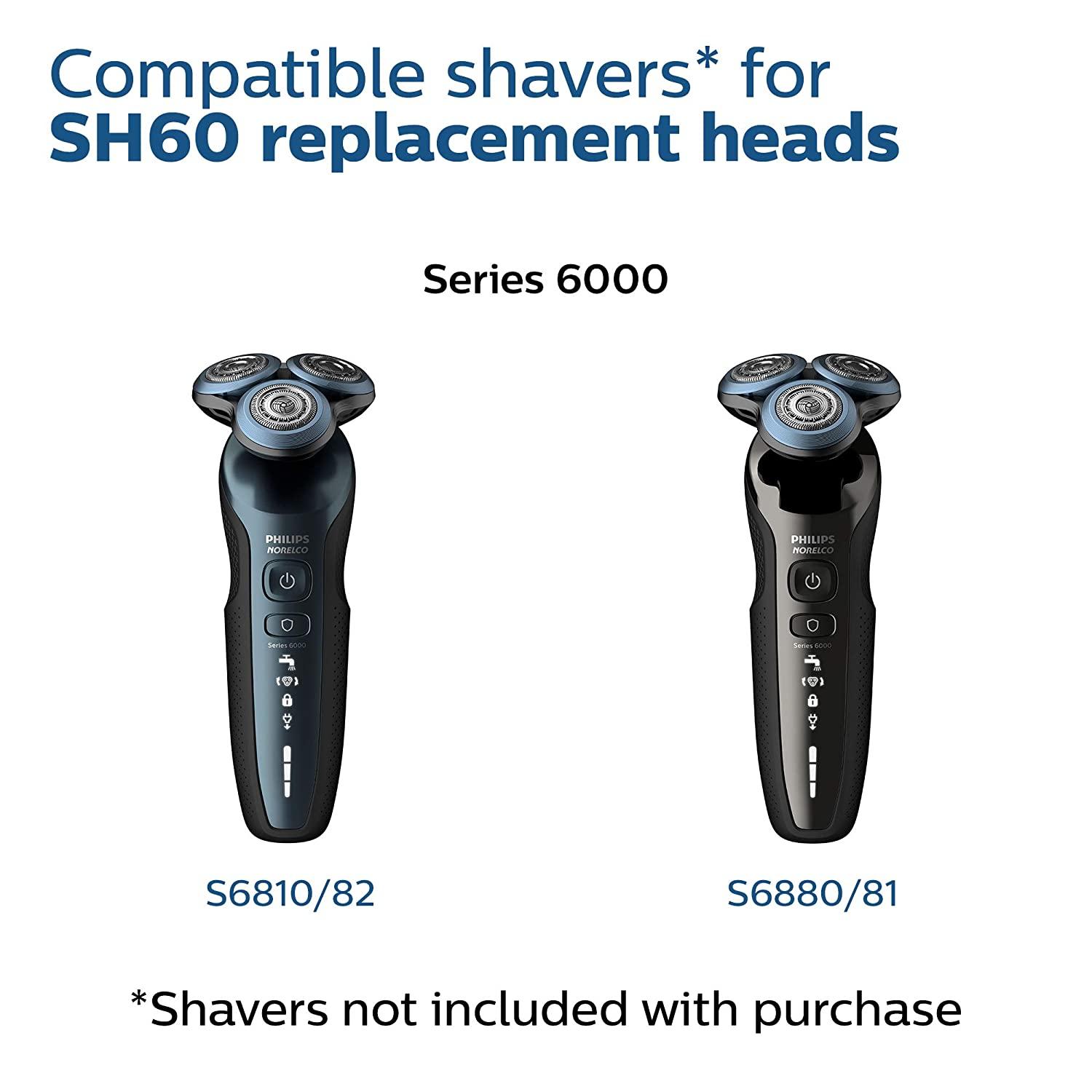 Philips Norelco Replacement Head for Series 6000 Shavers, Black, 1 Count