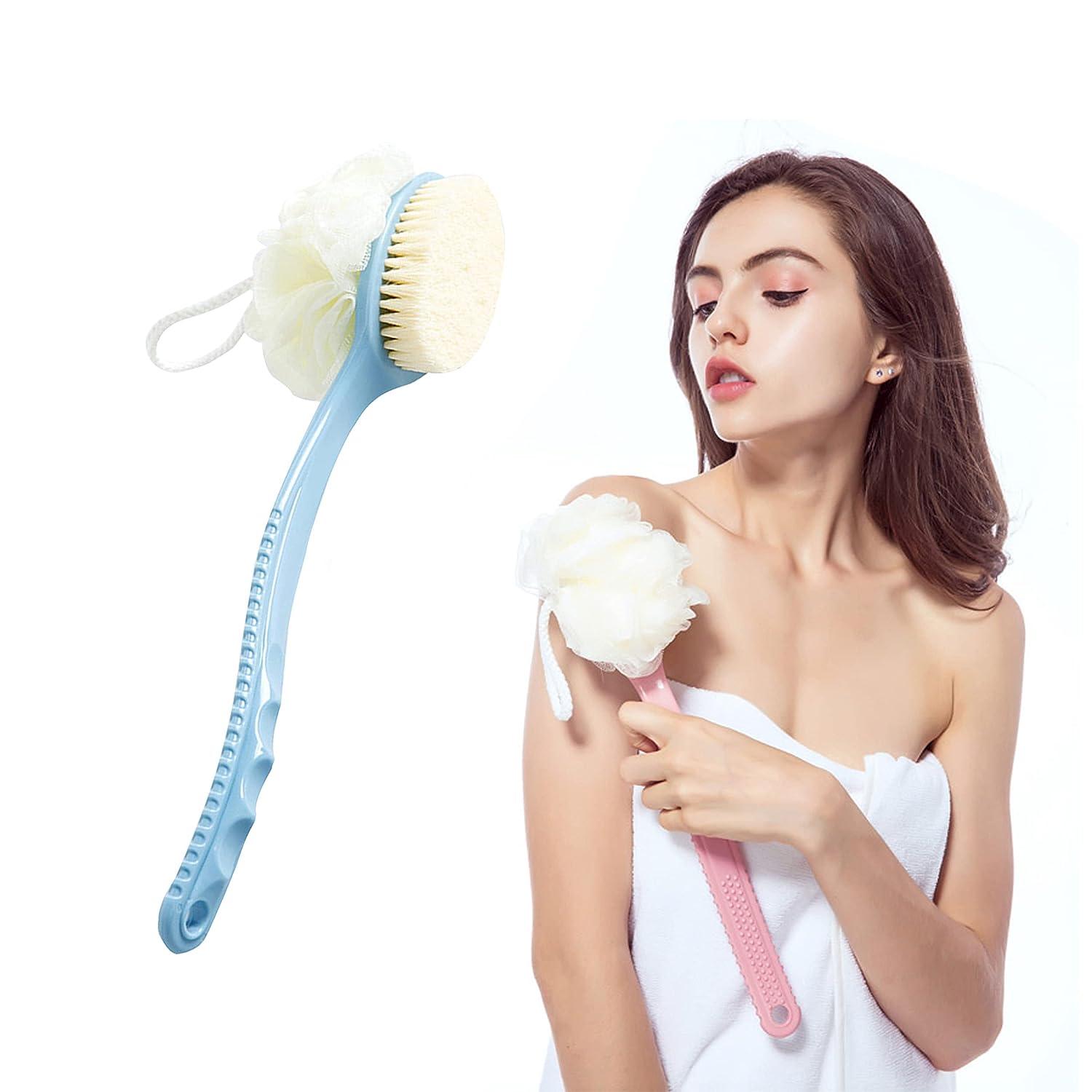 2 In 1 Double-Sided Bath Brush Long Handle Rubbing Back Bath Brushes Dual  Purpose Body Brush Back Massage Shower Body Cleaning