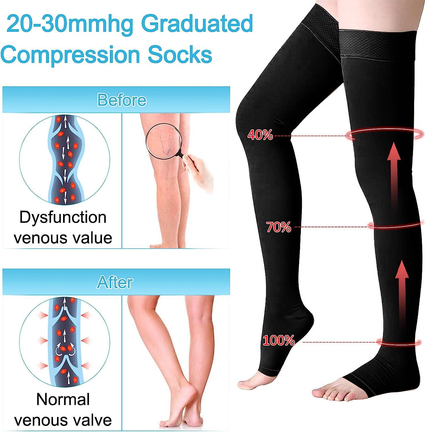 Compression Stockings Thigh High for Women Men 20-30 mmhg
