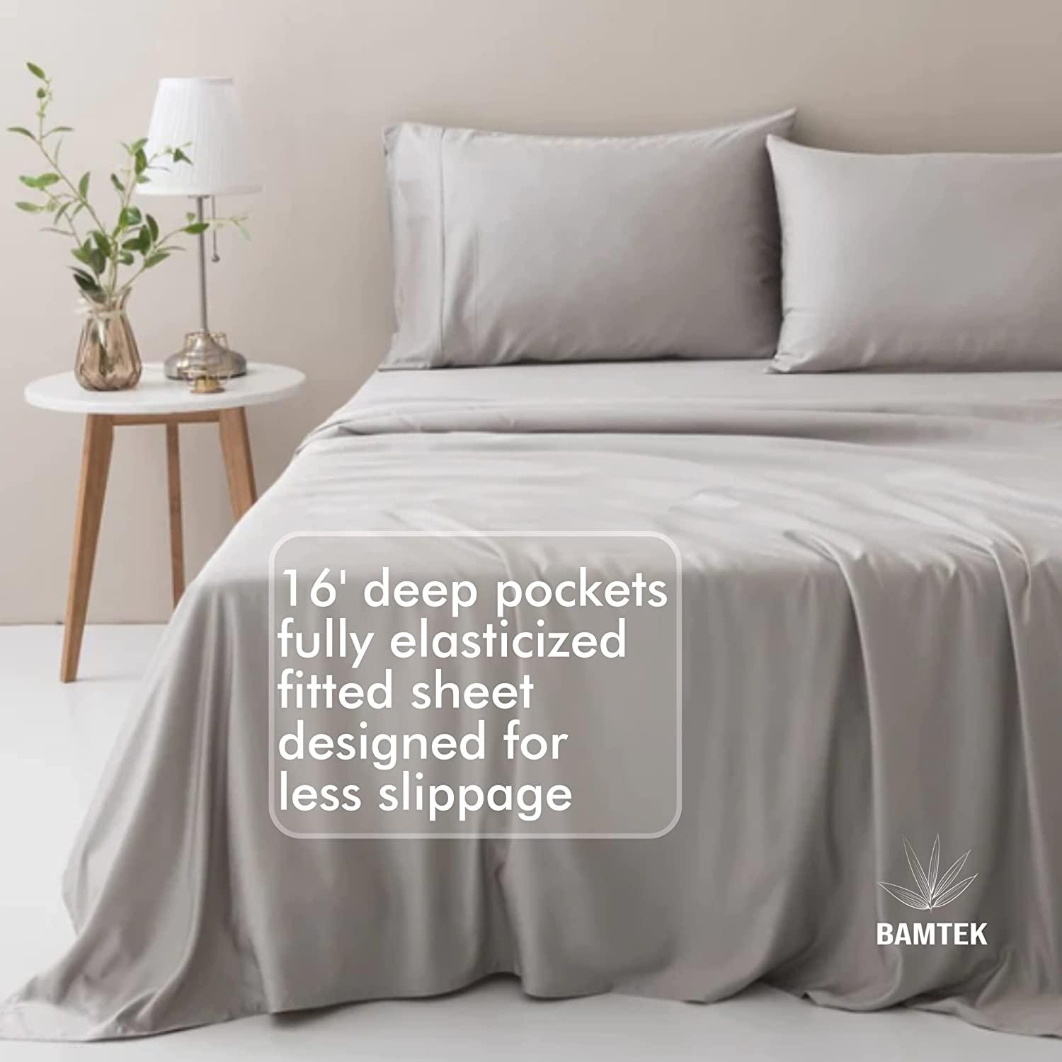 Bamtek Organic Bamboo Sheets Super Soft and Silky Queen Sheets