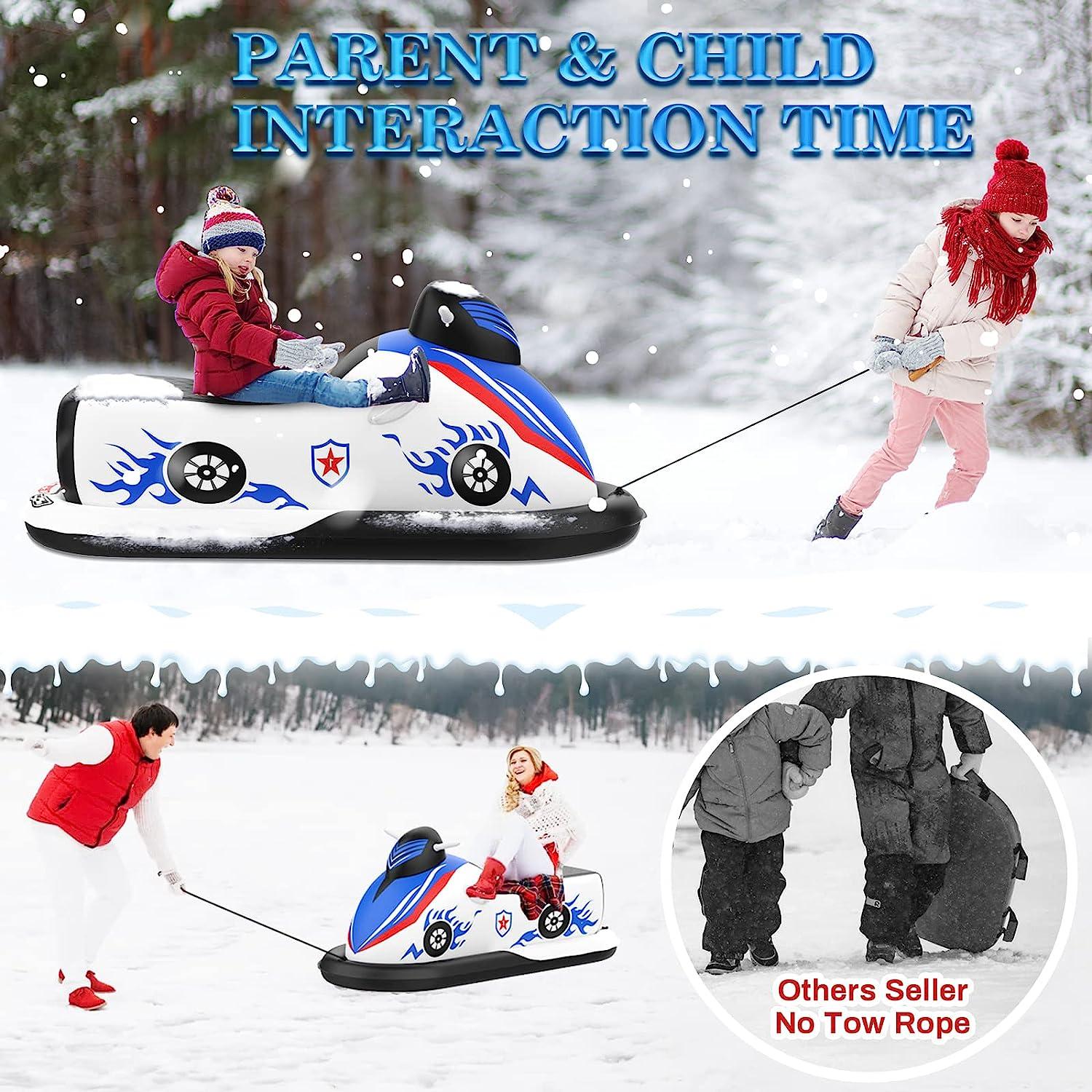 Inflatable Snow Tubes for Kids and Adults 70'' Snowmobile Sleds with