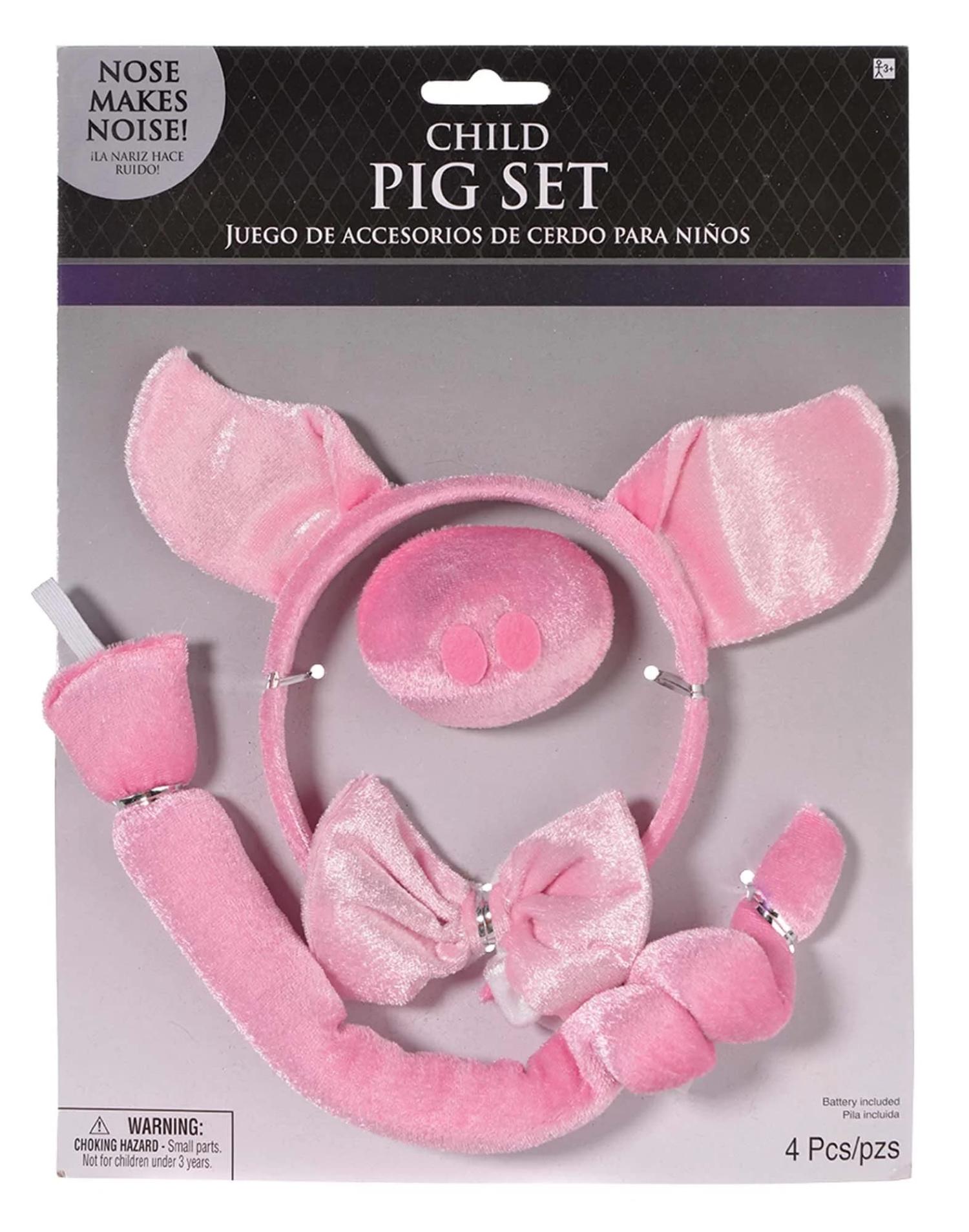 Pig Costume Accessory Kit Child Size Pink 1 Set