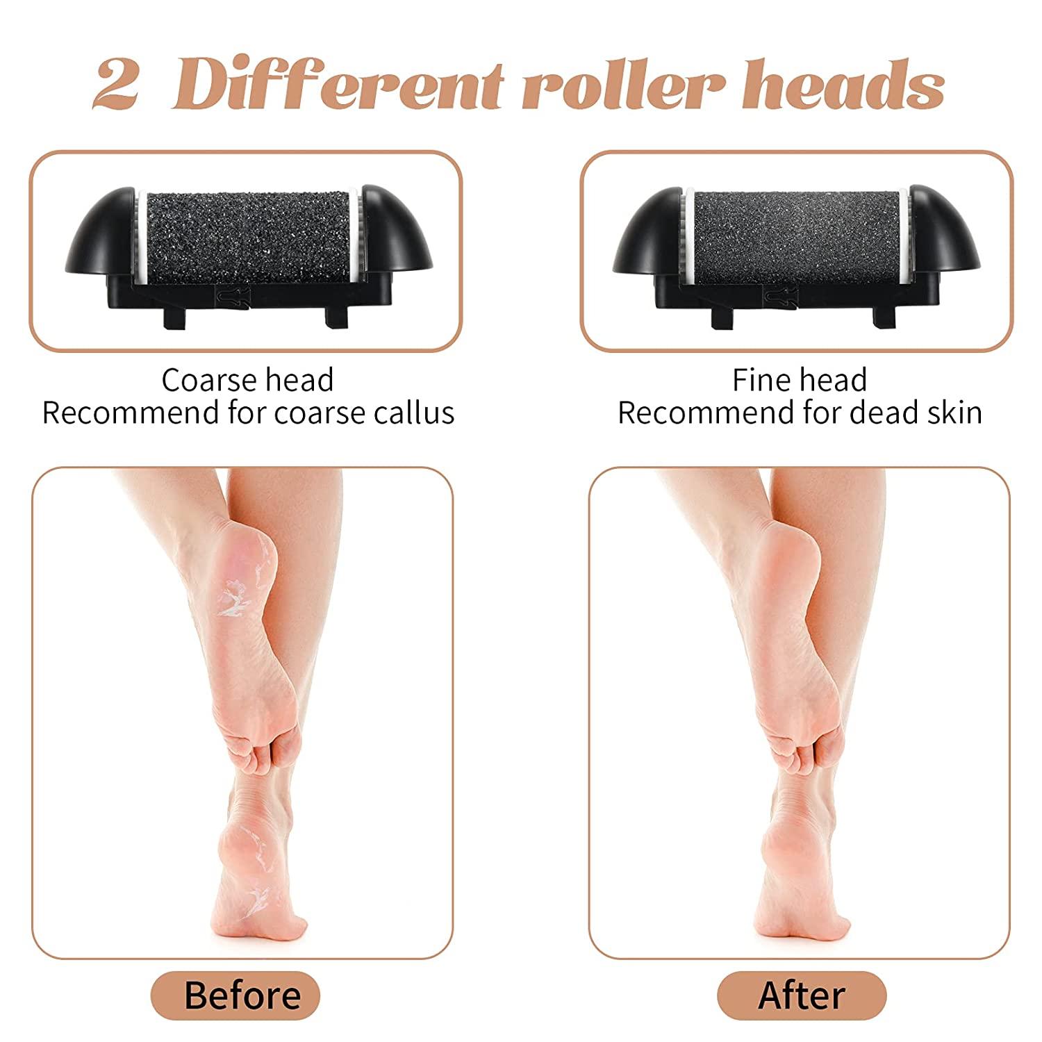 Foot Scrubber Electric Callus Remover Rechargeable Foot File Hard Skin  Remover Pedicure Tools Electronic Callus kit for Cracked Heels and Dead Skin  with 2 Roller Heads 