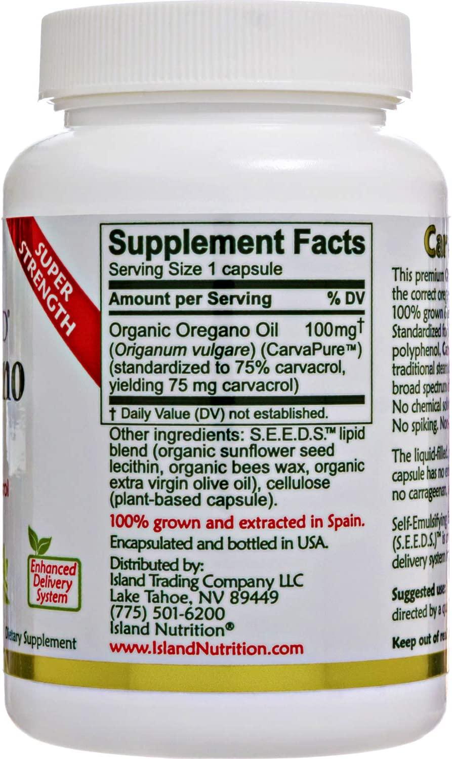 SuperStrength Oregano Oil Capsules 100 Grown in Spain 90 Liquid