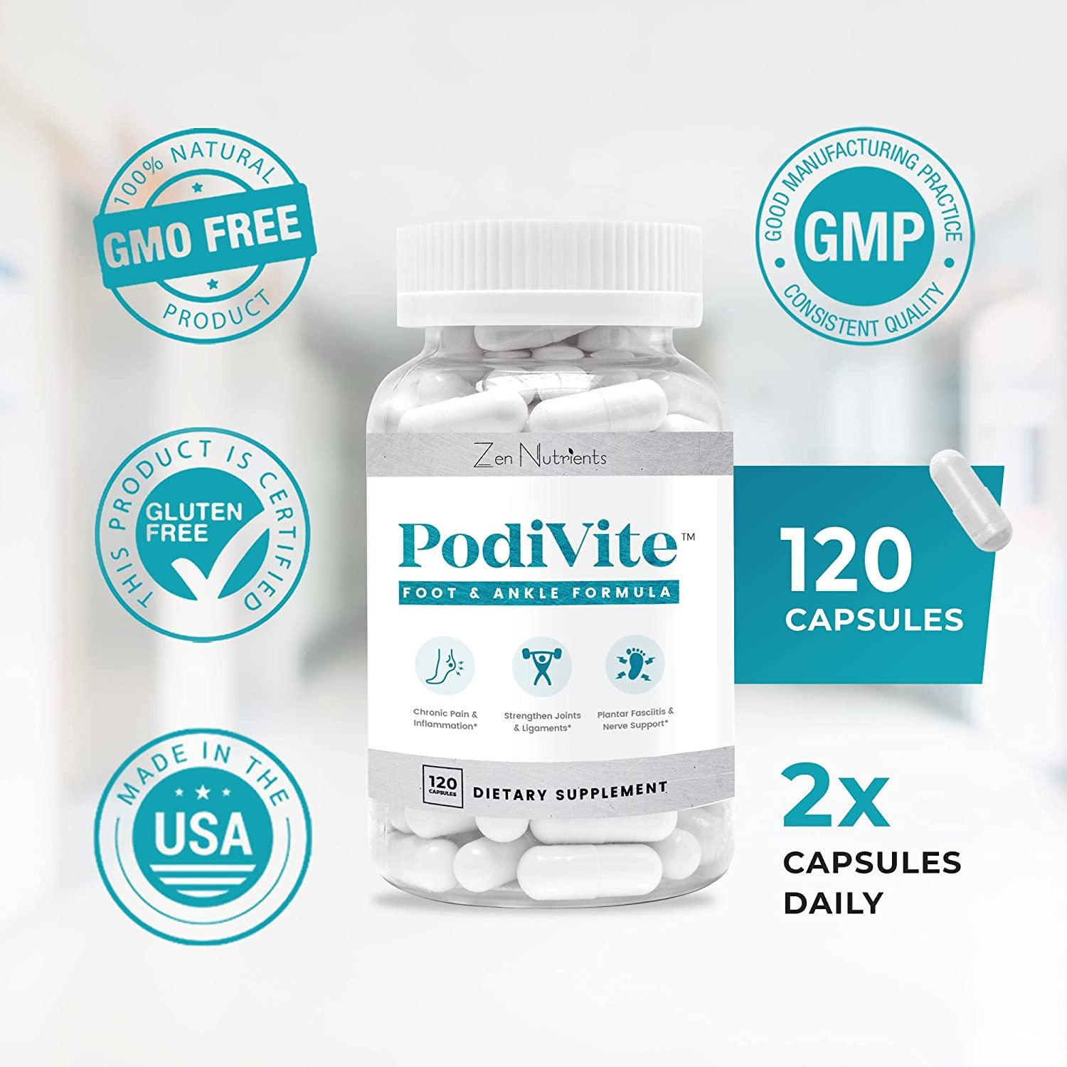 Zen Nutrients PodiVite Foot Pain Relief Aid, Anti Inflammatory