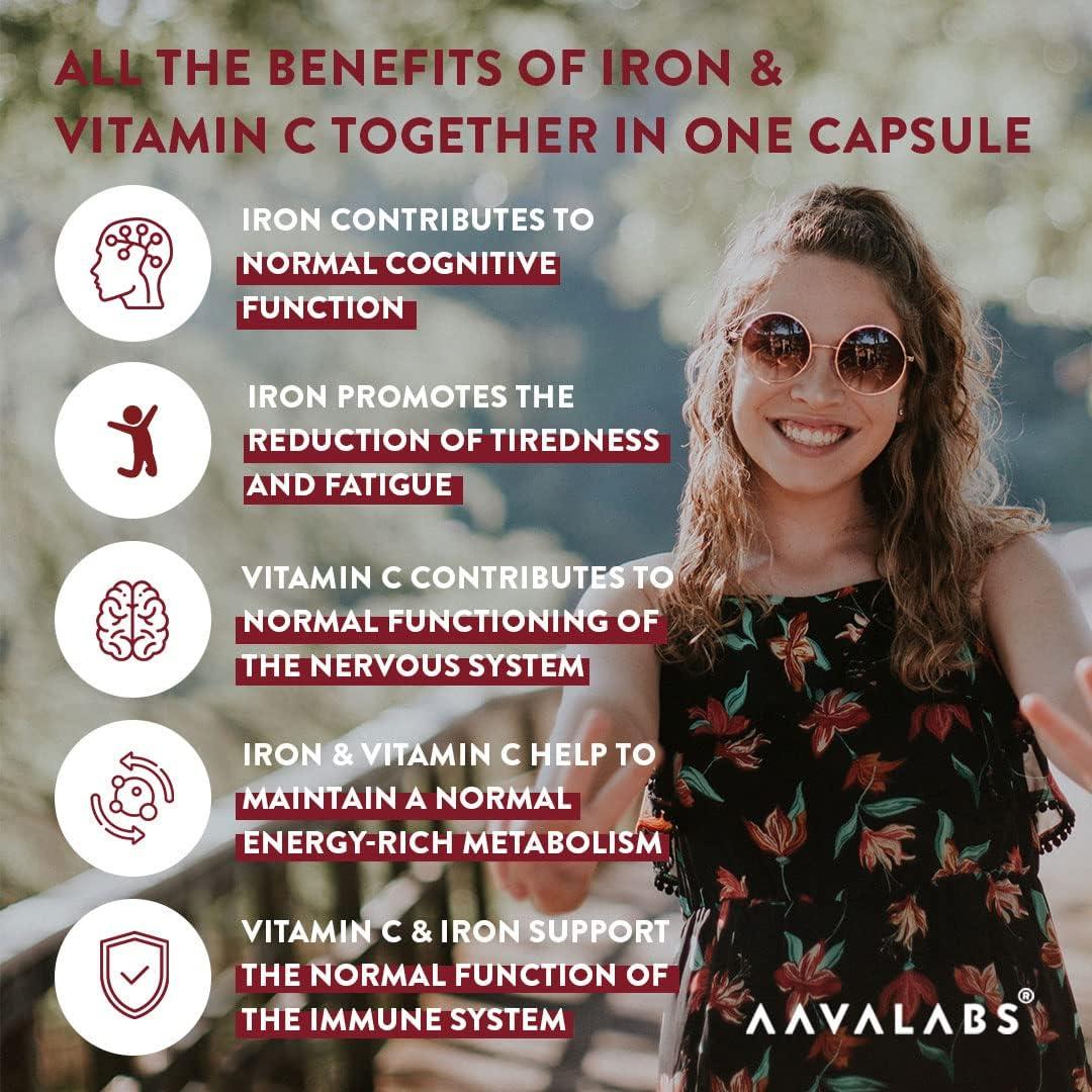 Gentle Iron Supplements For Women And Men - 42 Mg Iron Tablets High Strength With Natural Vitamin C Active Iron Bisglycinate Fatigue Supplements With High Bioavailability 120 Capsule 60273 - View #10