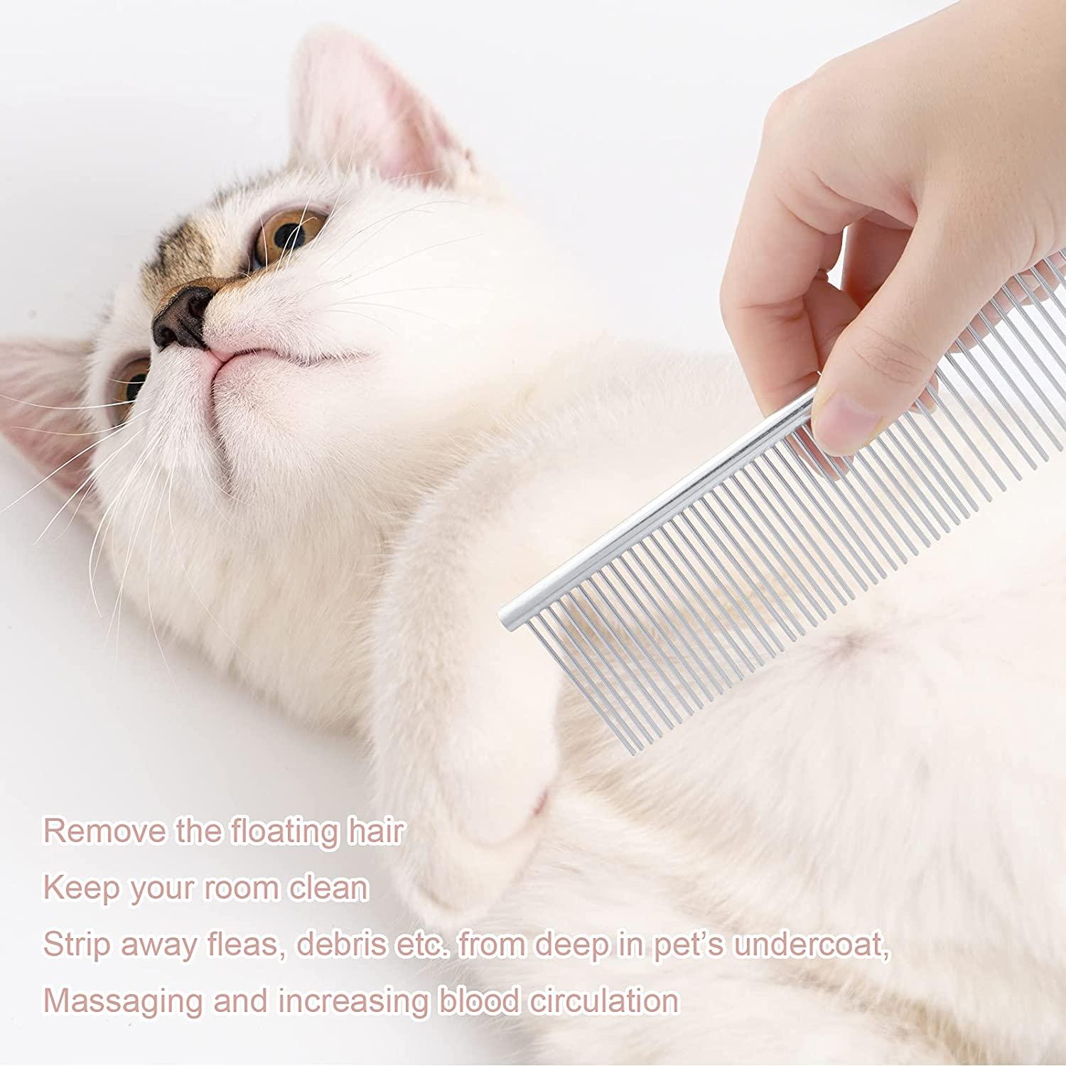 Dog Combs for Grooming Small Dogs Metal Cat Comb 2 in 1