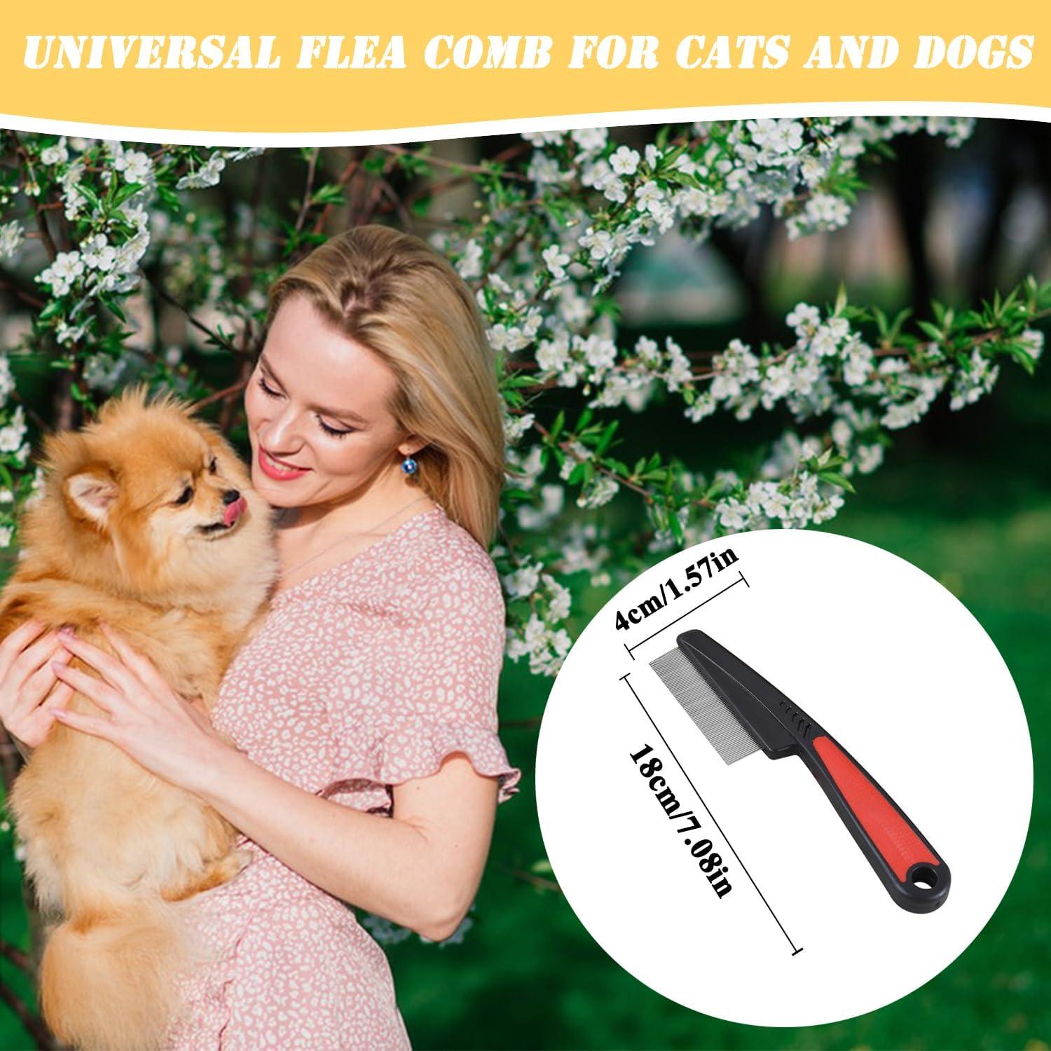 Tomtary Flea Comb Stainless Steel Fine Teeth Flea Comb Safe and ... - Best Working Dog Flea Combs With Safe Teeth