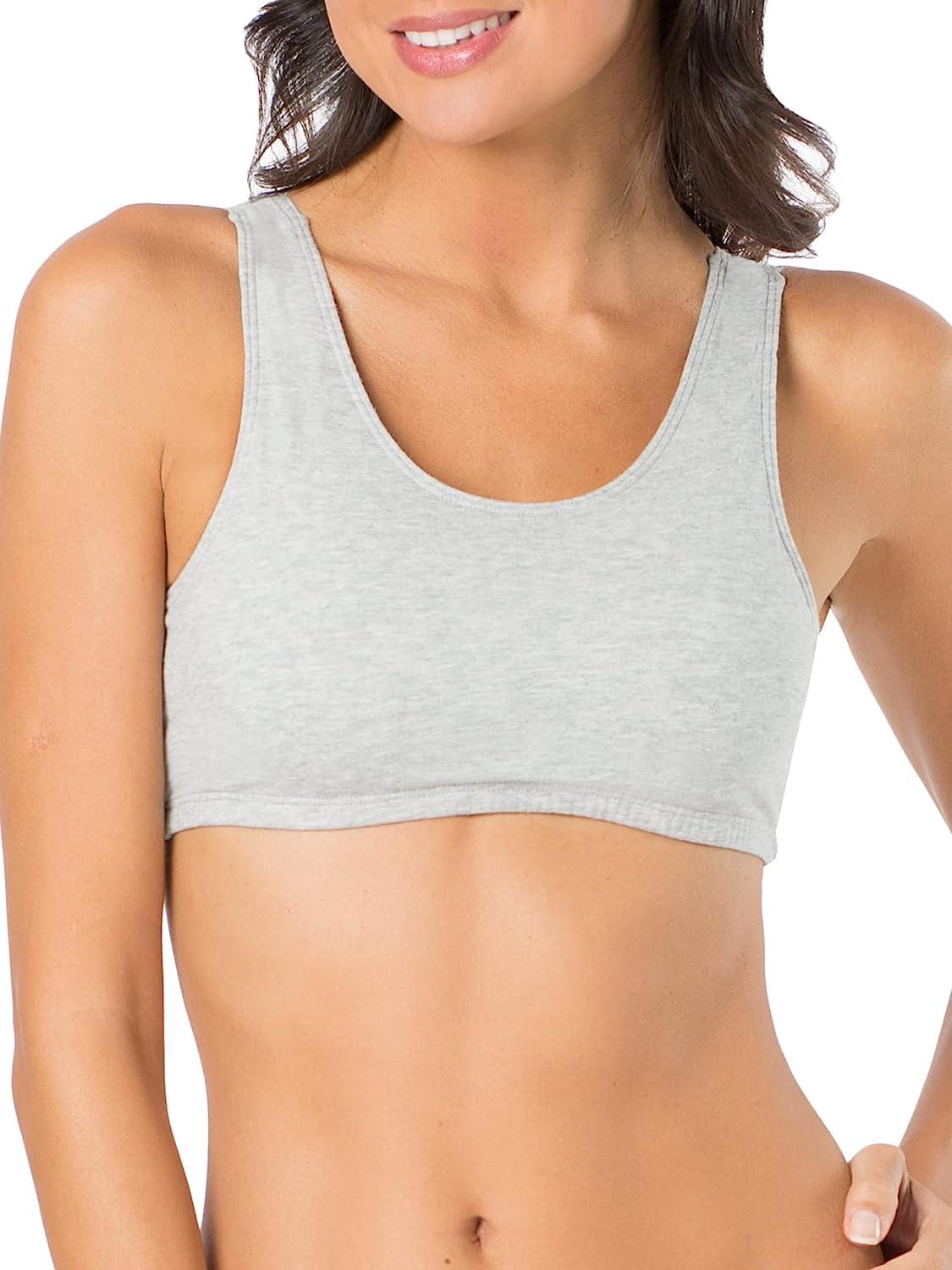 Fruit of the Loom Womens Built Up Tank Style Sports Bra 50 Mint  Chip/White/Grey Heather