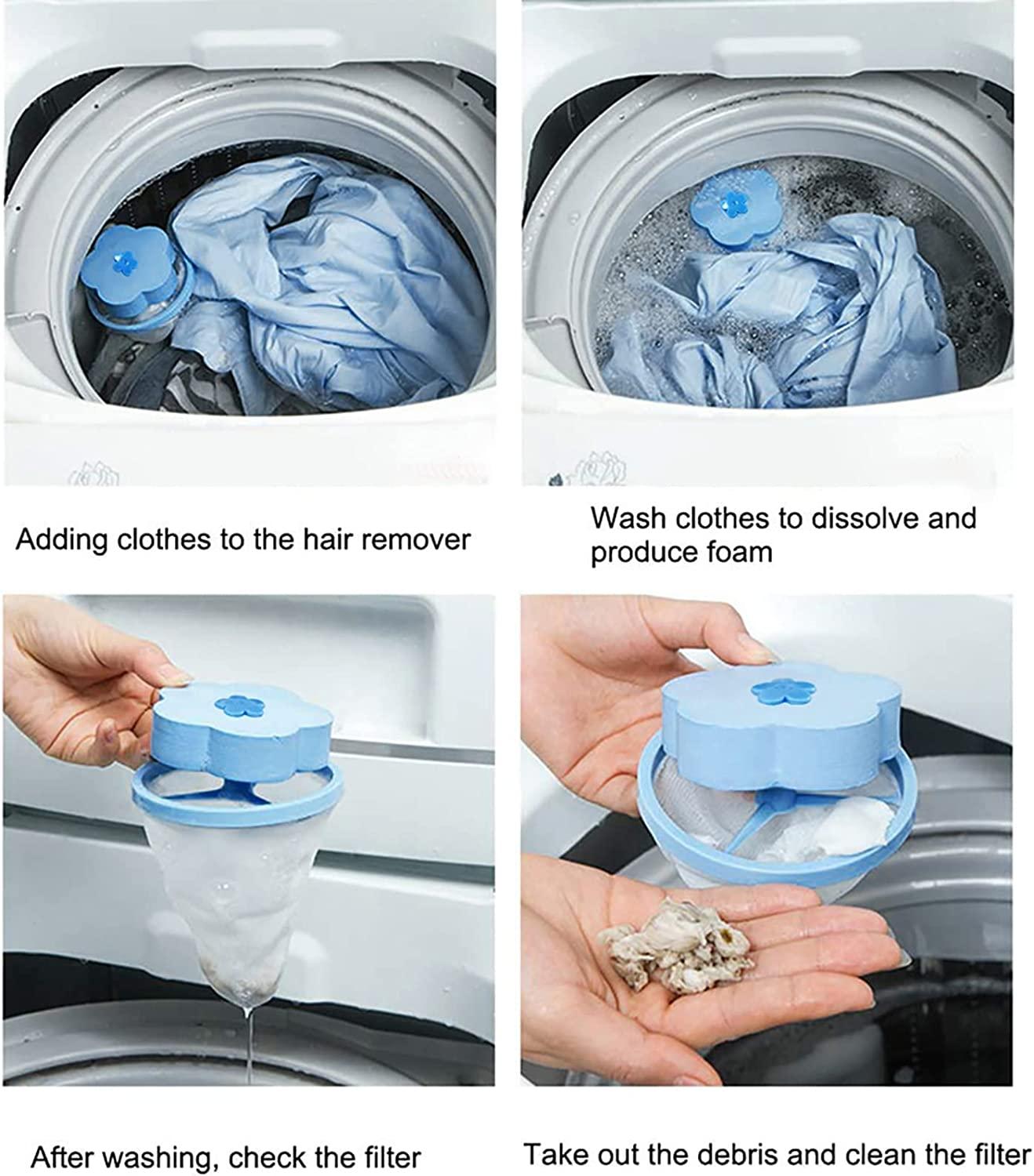 Laundry Hair Remover Pet Lint Washing Machine Catcher Reusable Pet Fur Lint  Catcher Filtering Ball Reusable Cleaning Accessories