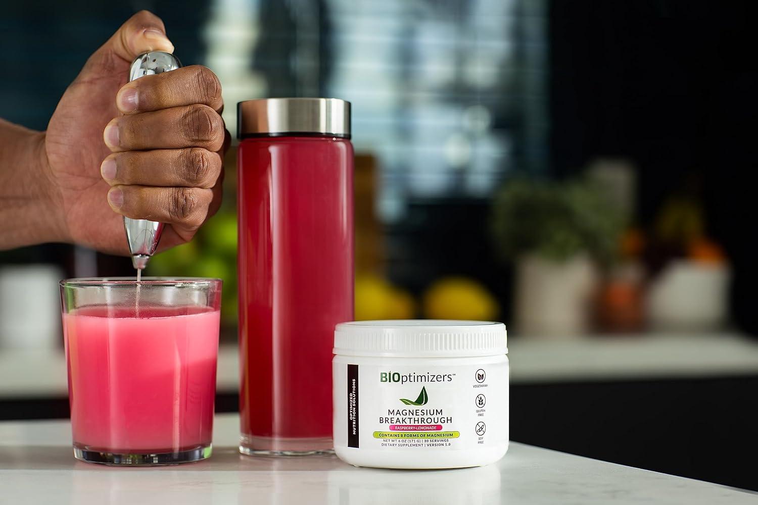 BiOptimizers Magnesium Breakthrough Drink Raspberry Lemonade 8
