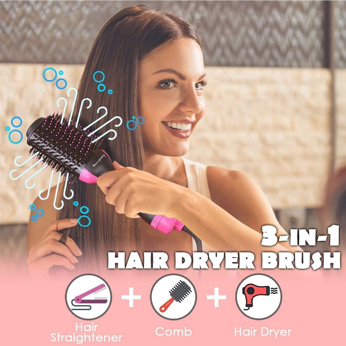 Homipooty Hair Dryers Brush, 3 in 1 Hot Air Brushes Brush for Blowing