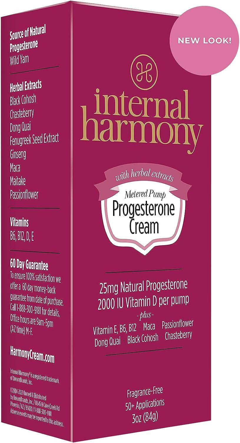 Internal Harmony Progesterone Cream Contains Natural USP Bioidentical