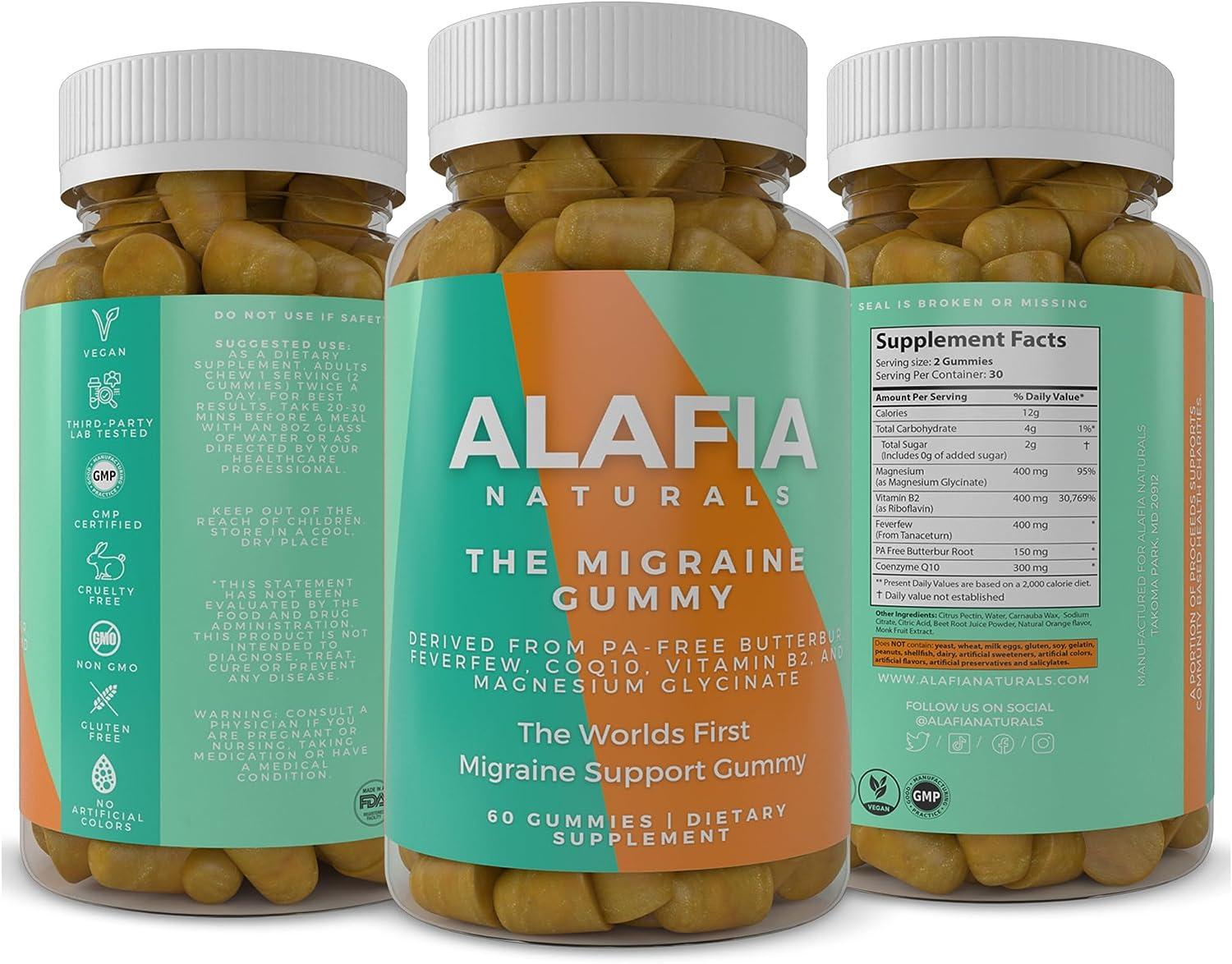 Alafia Naturals Migraine Gummy 60ct Migraine & Headache Prevention