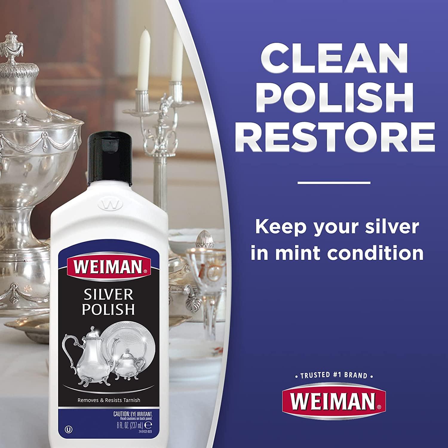 Weiman Silver Polish and Cleaner - 8 Ounce - Clean Shine and