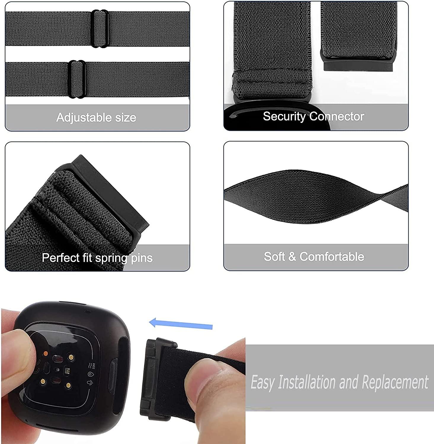 ShuYo 10 Pack Watch Band Compatible with Fitbit Sense/Versa 3 Scrunchies Soft Stretch Nylon Strap Bracelet Fabric Pattern Printe　並行輸入 : ShuYo 10 Pack Elastic Nylon Adjustable Wristband is