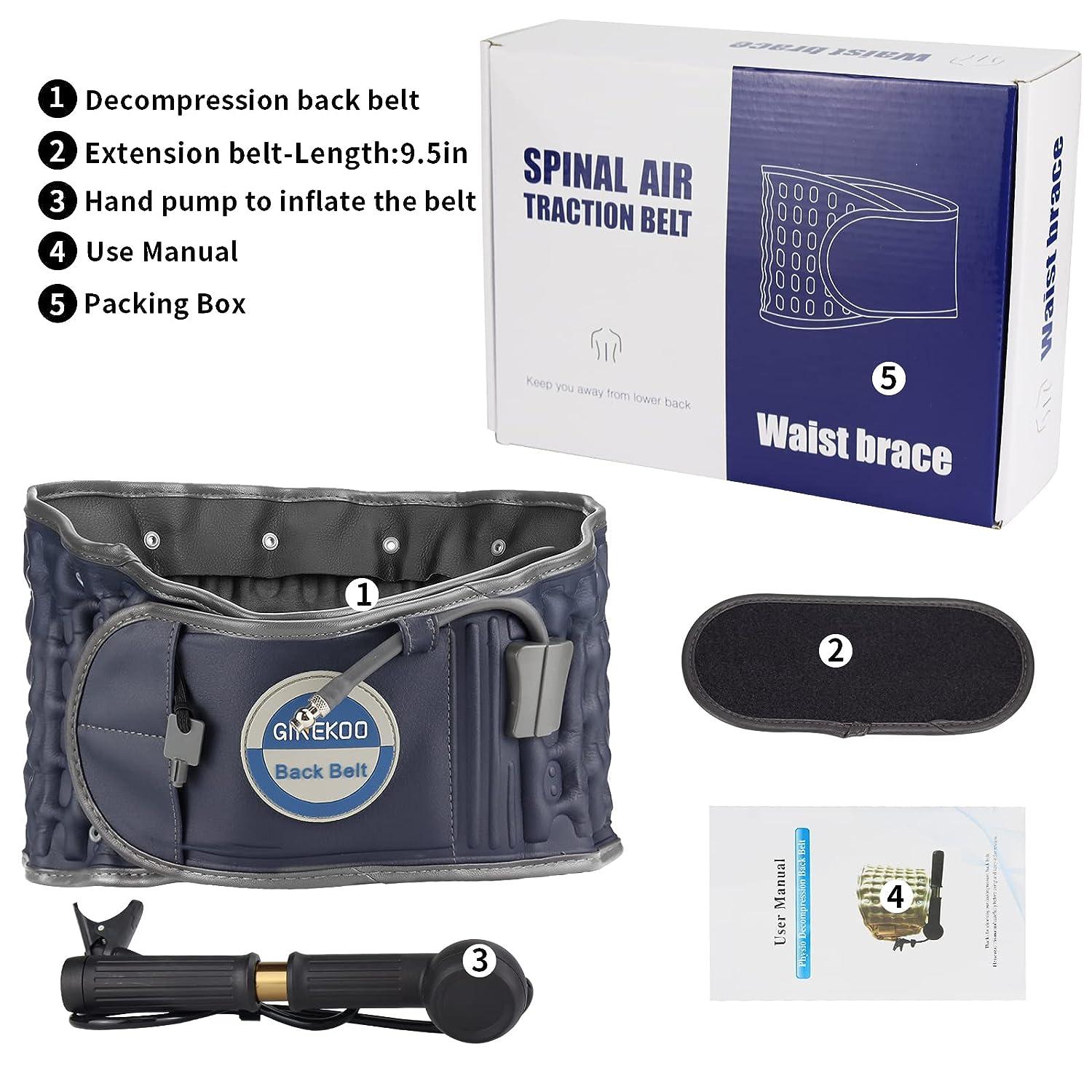 Decompression Back Belt by GINEKOO - Spinal Air Traction Belt for Lumbar  Support and Lower Back Pain, Back Support and Lumbar Traction Belt, Navy  Blue(29-49 inch Waists) : : Health & Personal