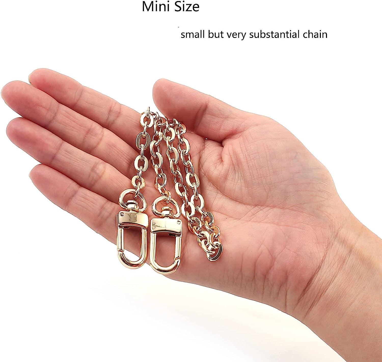 Mini Copper Purse Chain Shoulder Crossbody Strap Bag Accessories Charm  Decoration (Gold, 46'') Gold 46